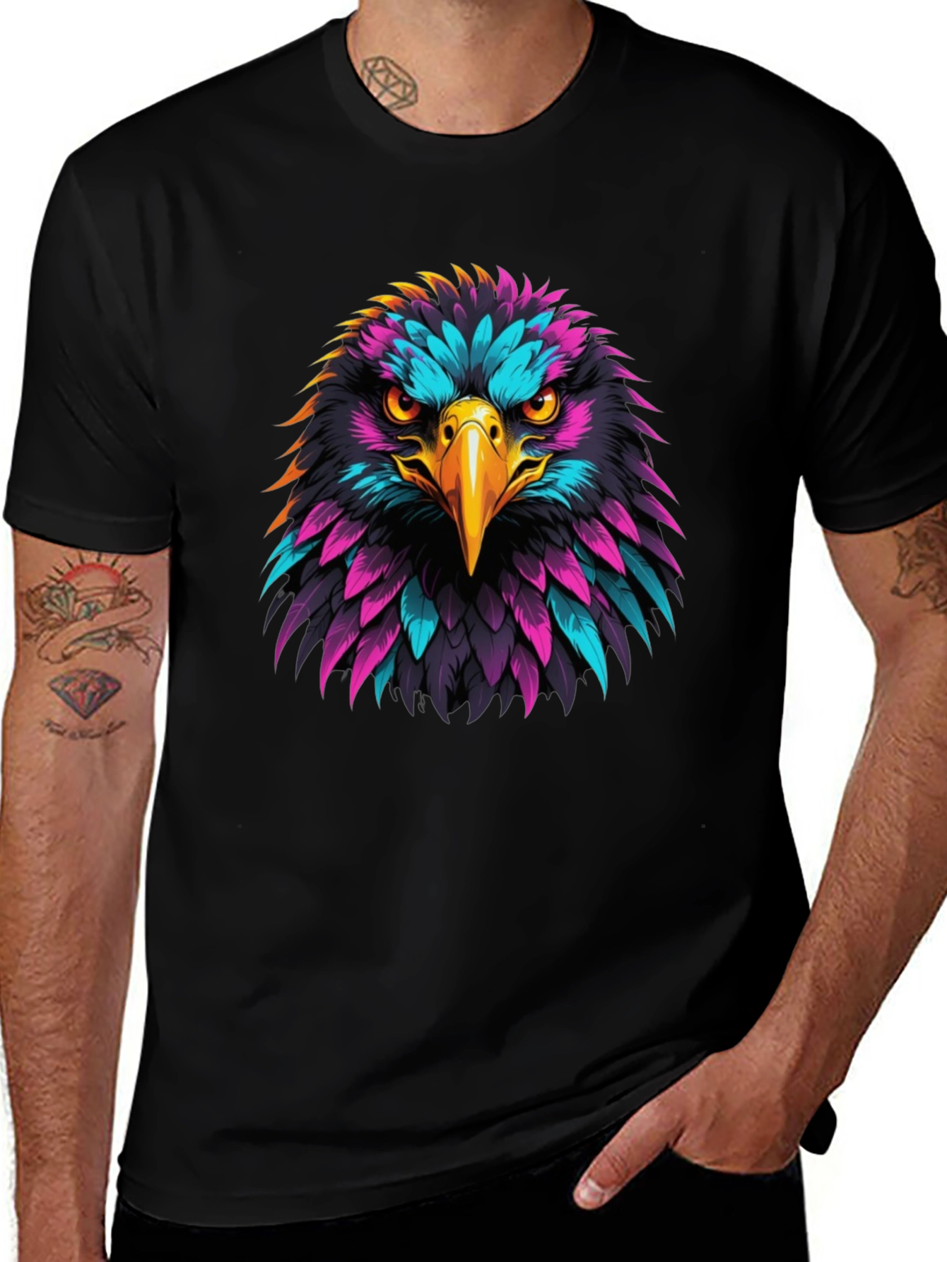 Variant 19 of Eagle Graphic Print Black T-Shirt