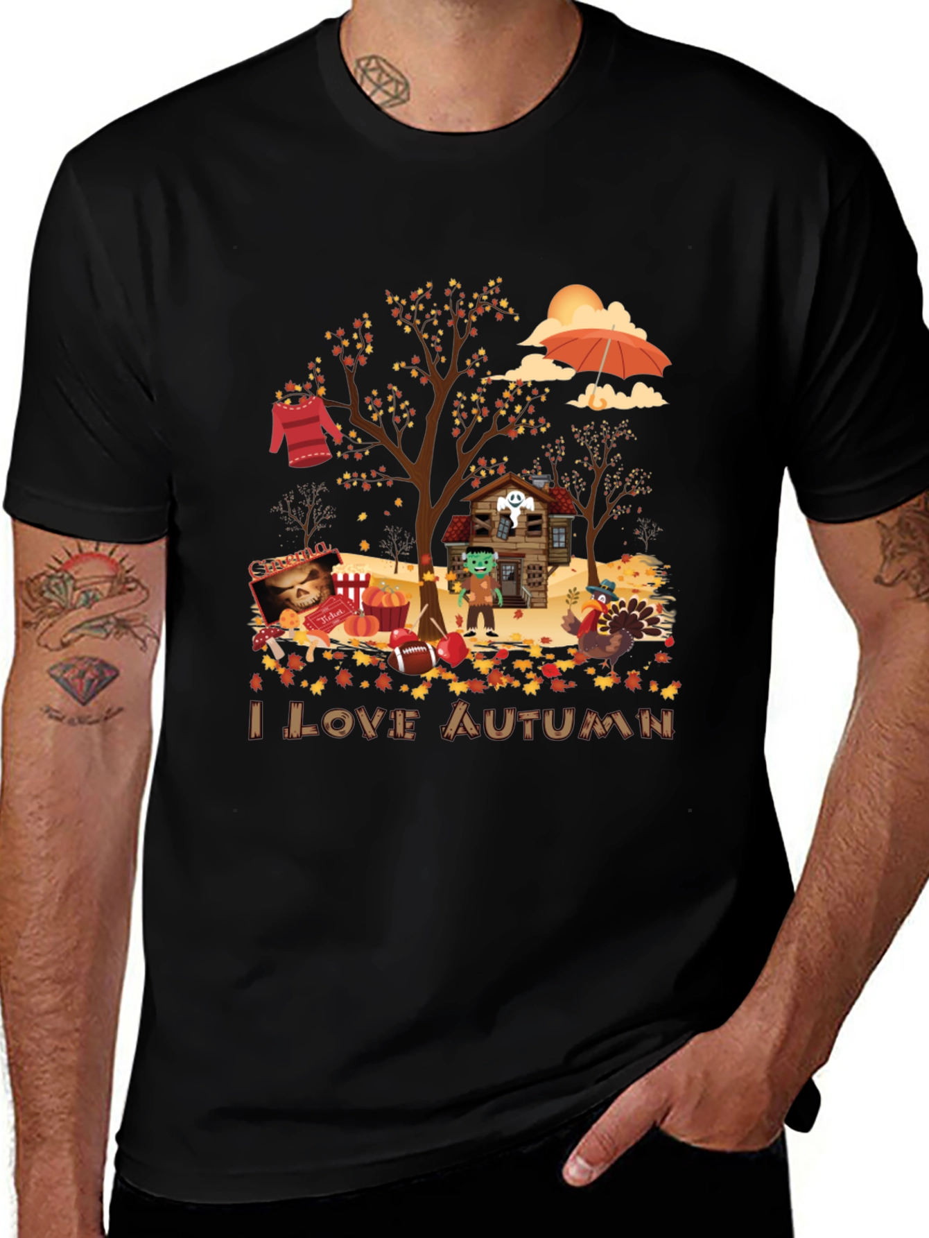 Variant 11 of I Love Autumn Graphic T-Shirt