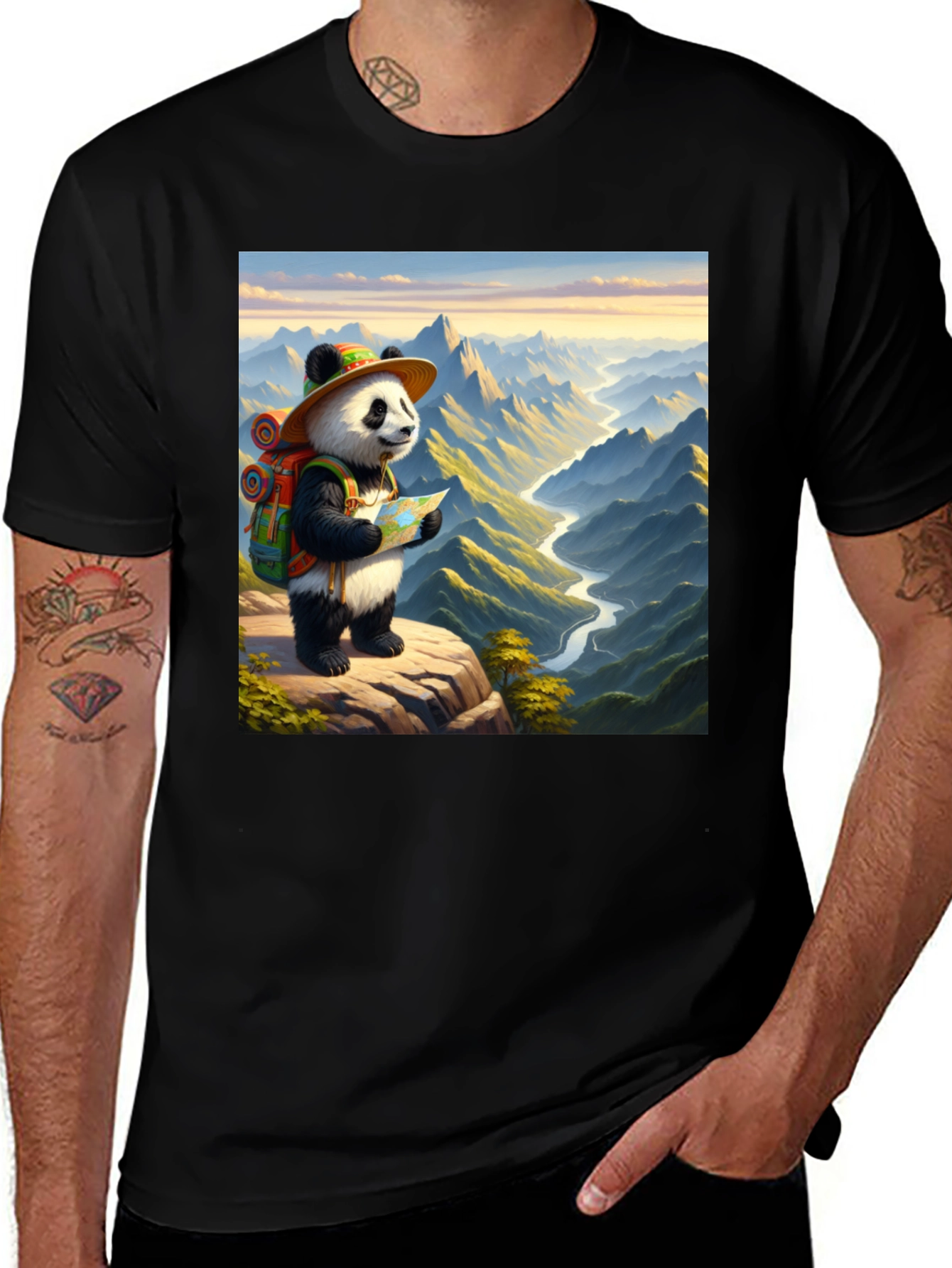 Variant 12 of Panda Hiker Graphic Tee