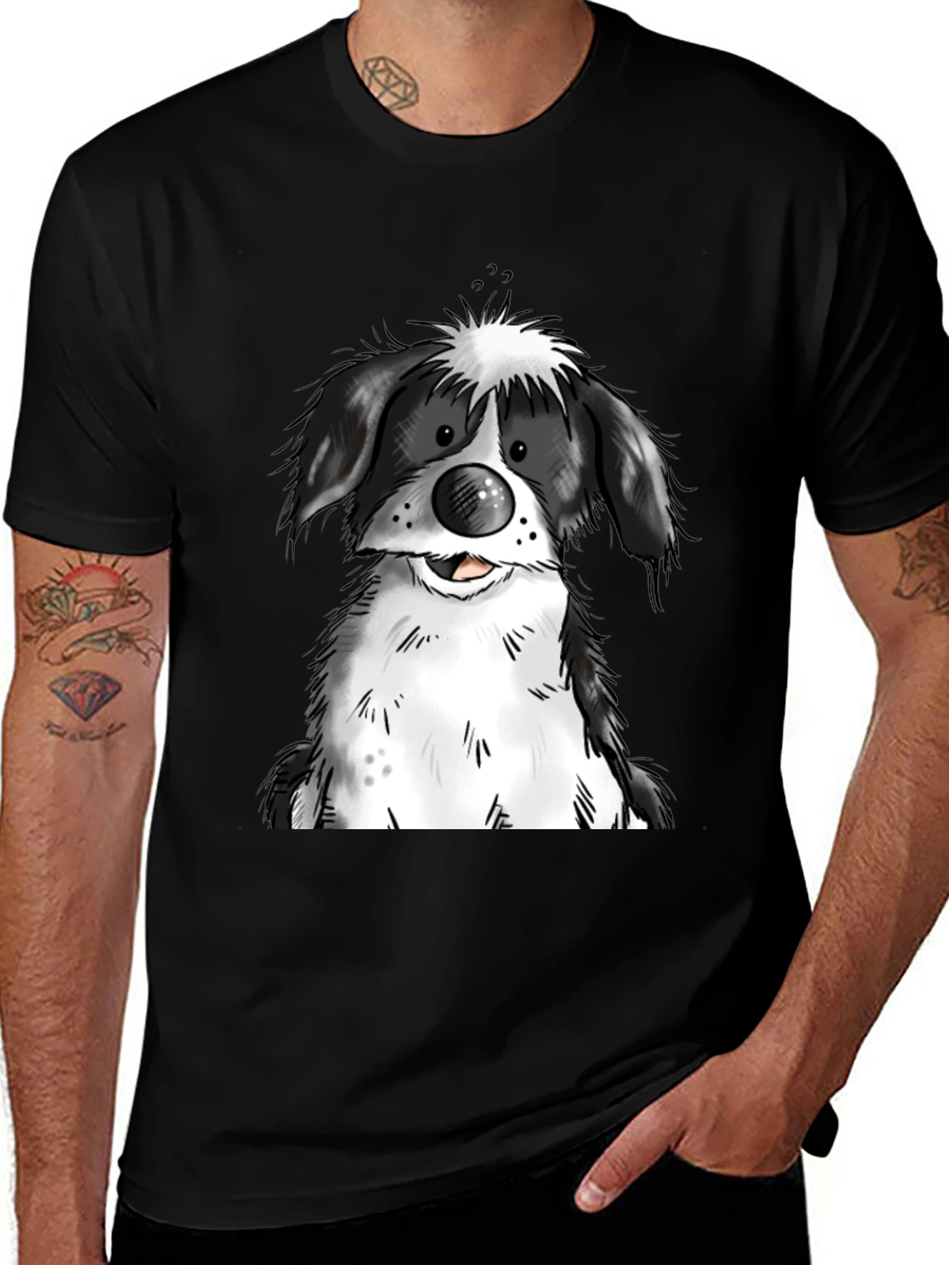 Variant 26 of Cartoon Dog Graphic Tee - Soft Cotton Blend