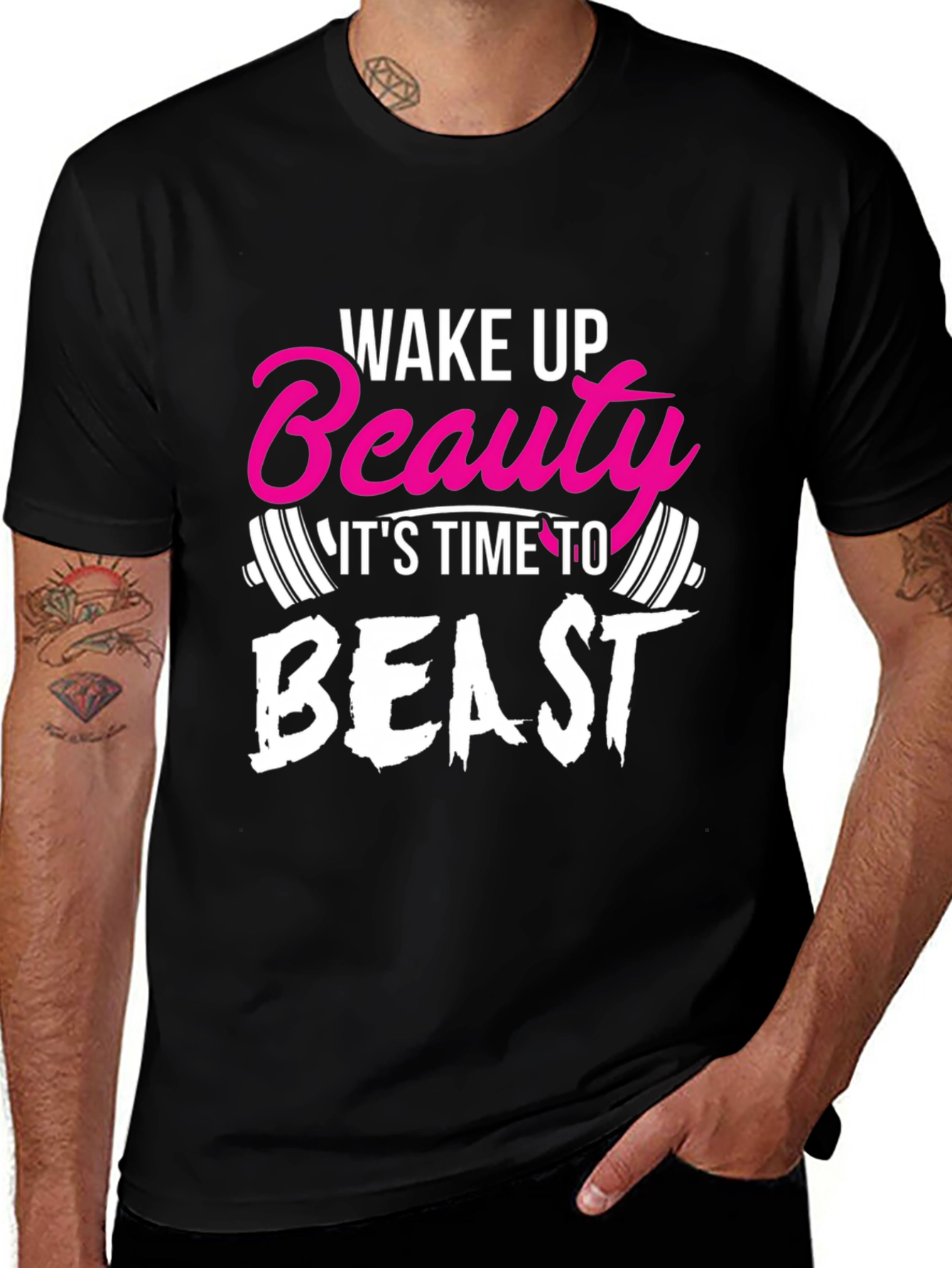 Variant 19 of Wake Up Beauty Beast Workout T-Shirt