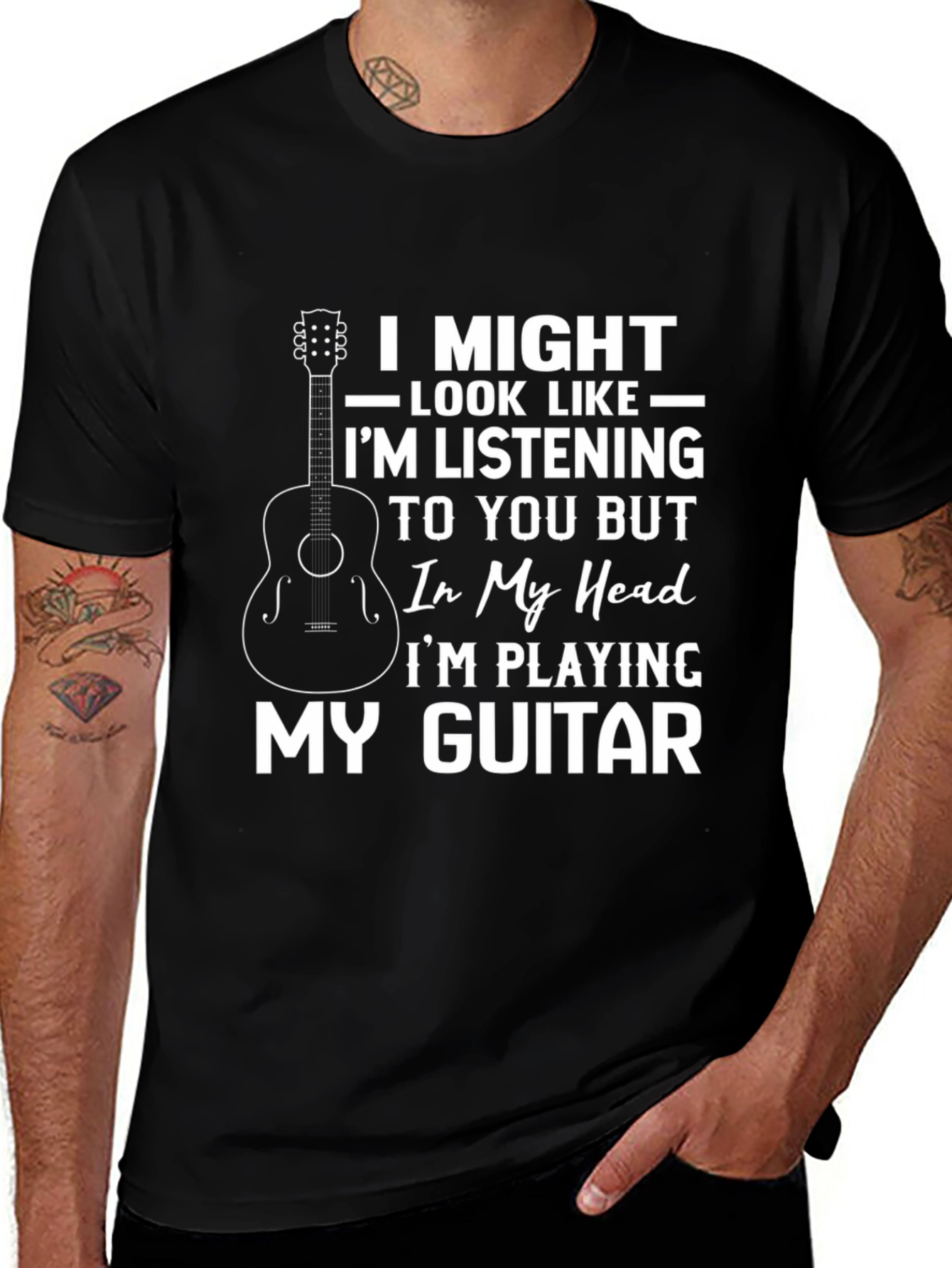 Variant 3 of Guitar Player T-Shirt: I Might Look Like...