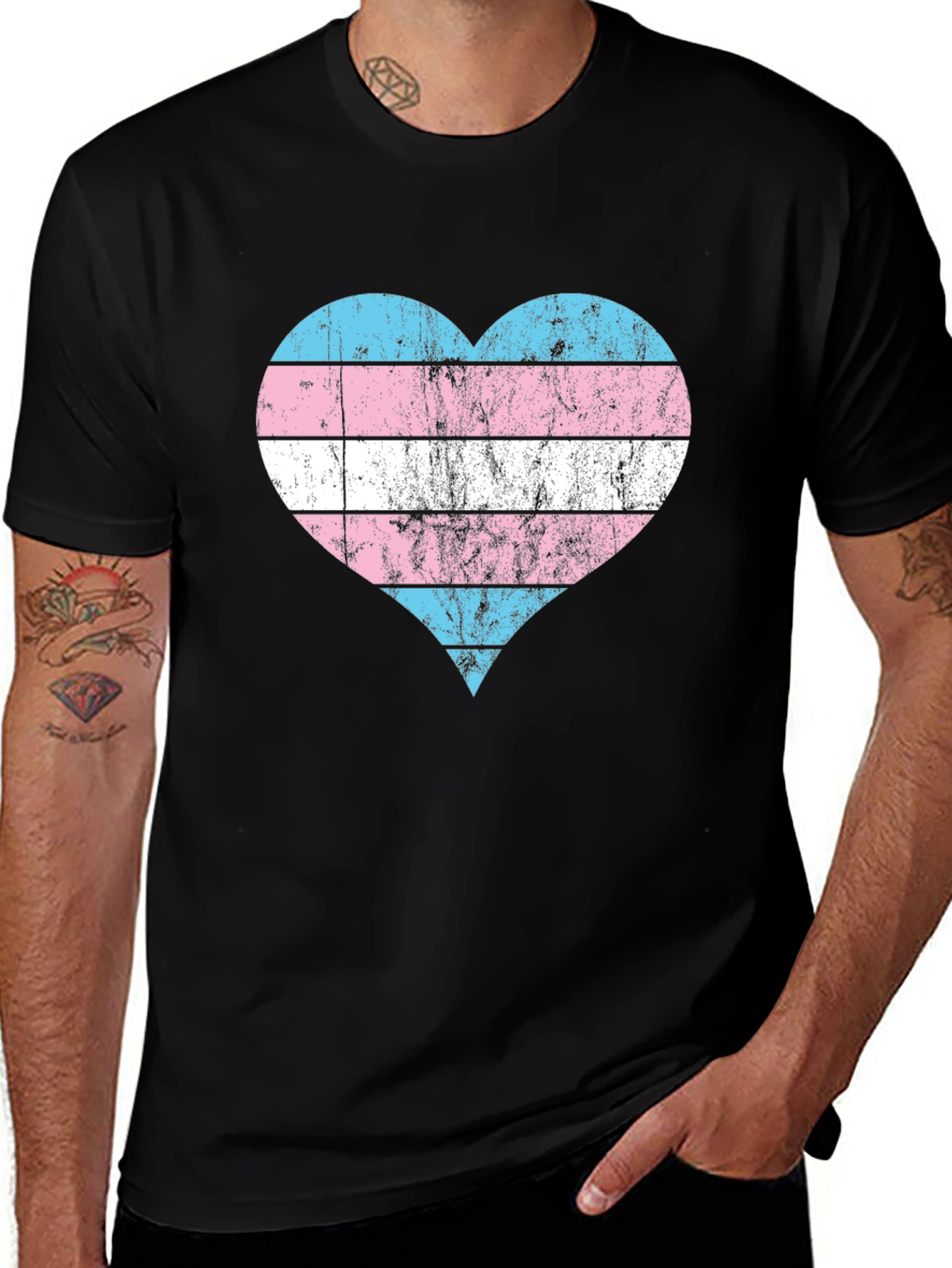 Transgender Pride Flag Heart T-Shirt