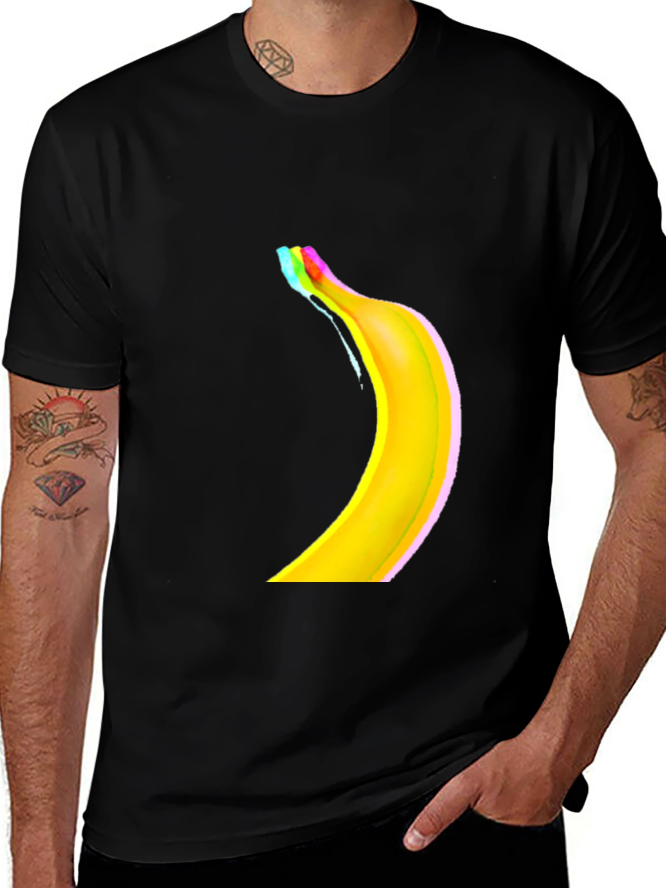 Banana Glitch Graphic Tee - Modern Style