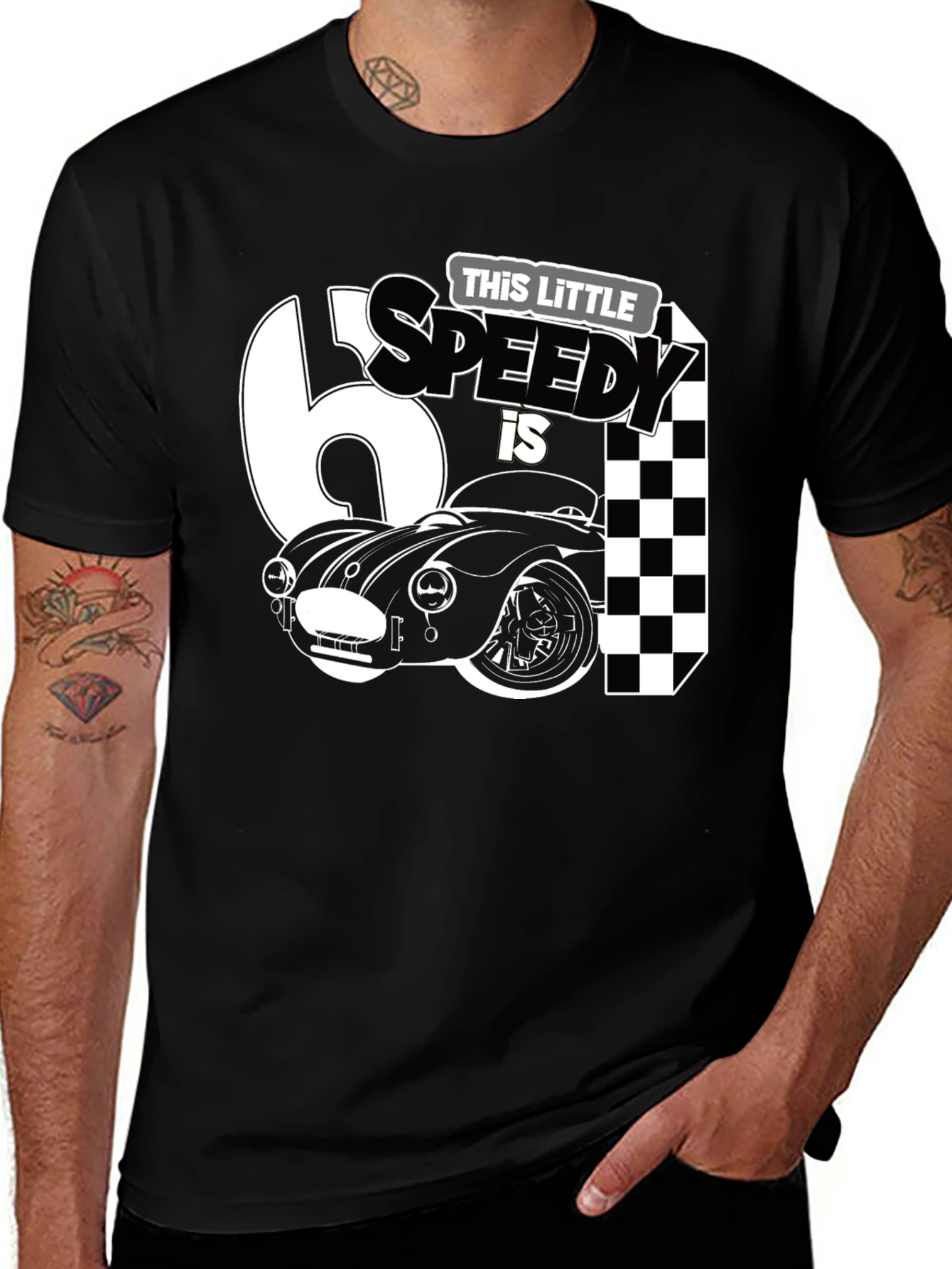 Variant 17 of Little Speedy Car Racing Birthday Shirt