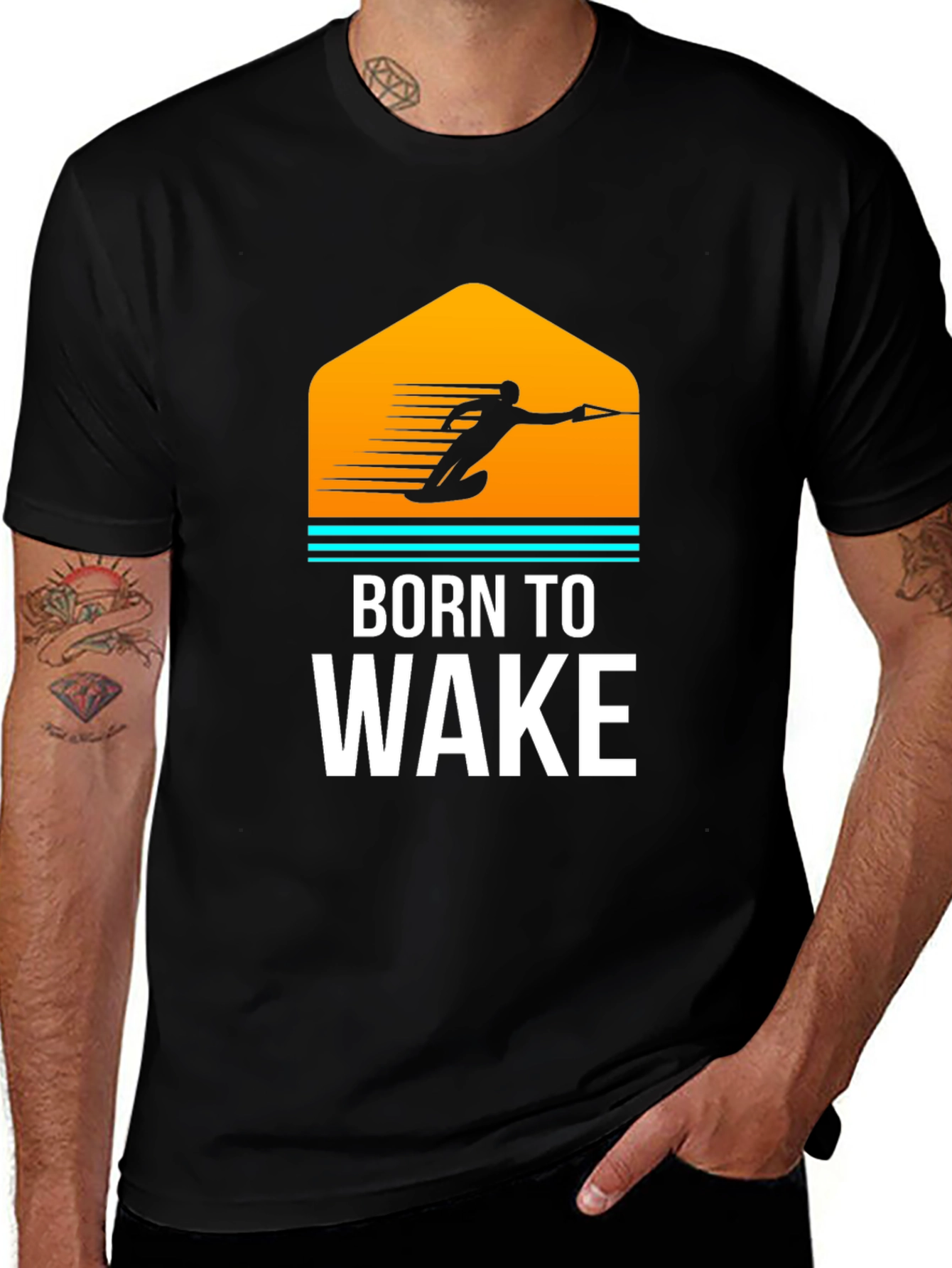 Variant 27 of Born To Wake Watersports T-Shirt