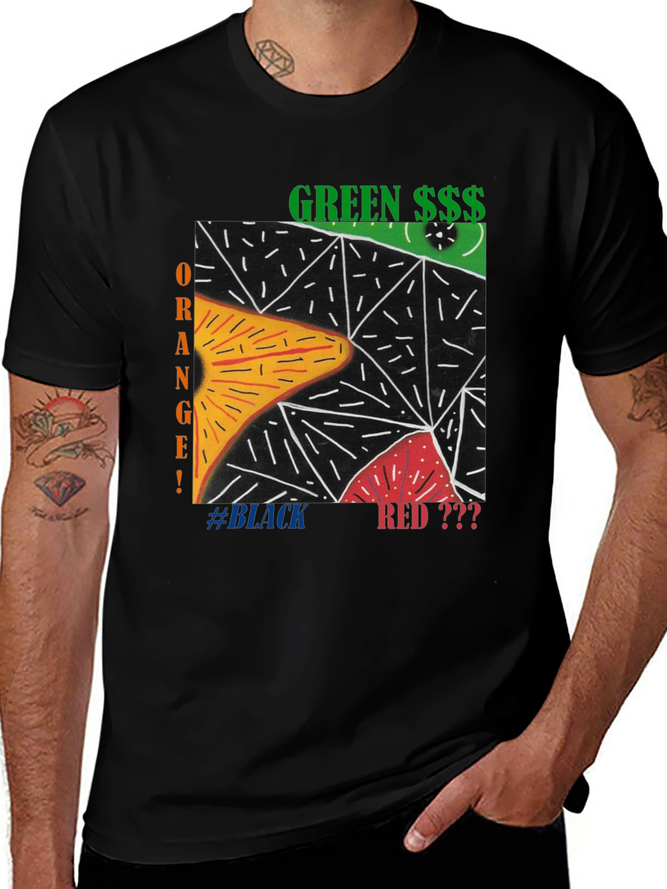 Variant 26 of Abstract Graphic Tee - Bold Color Block Design