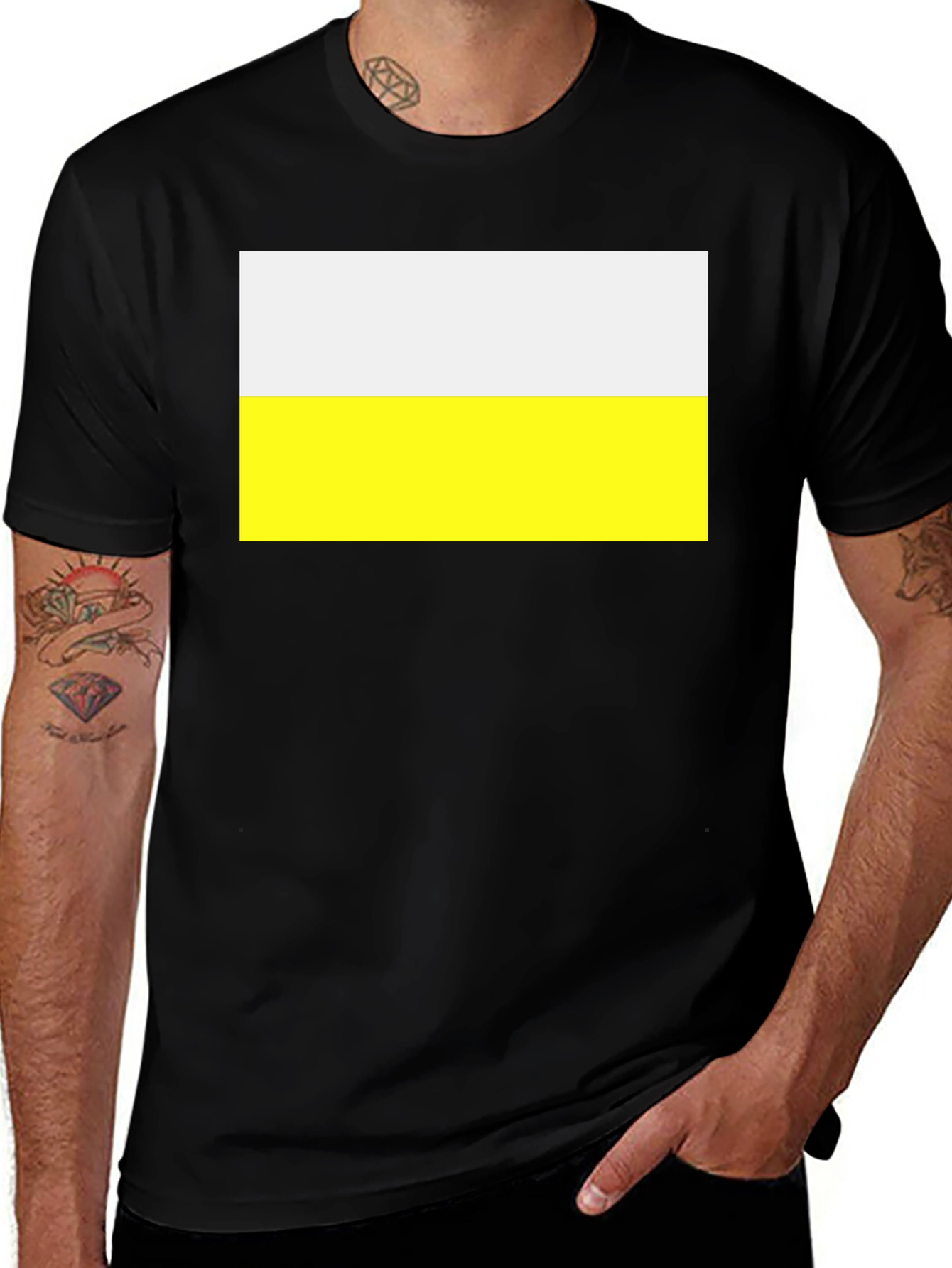 Variant 27 of Stylish Black Tee with Ukraine Flag Graphic