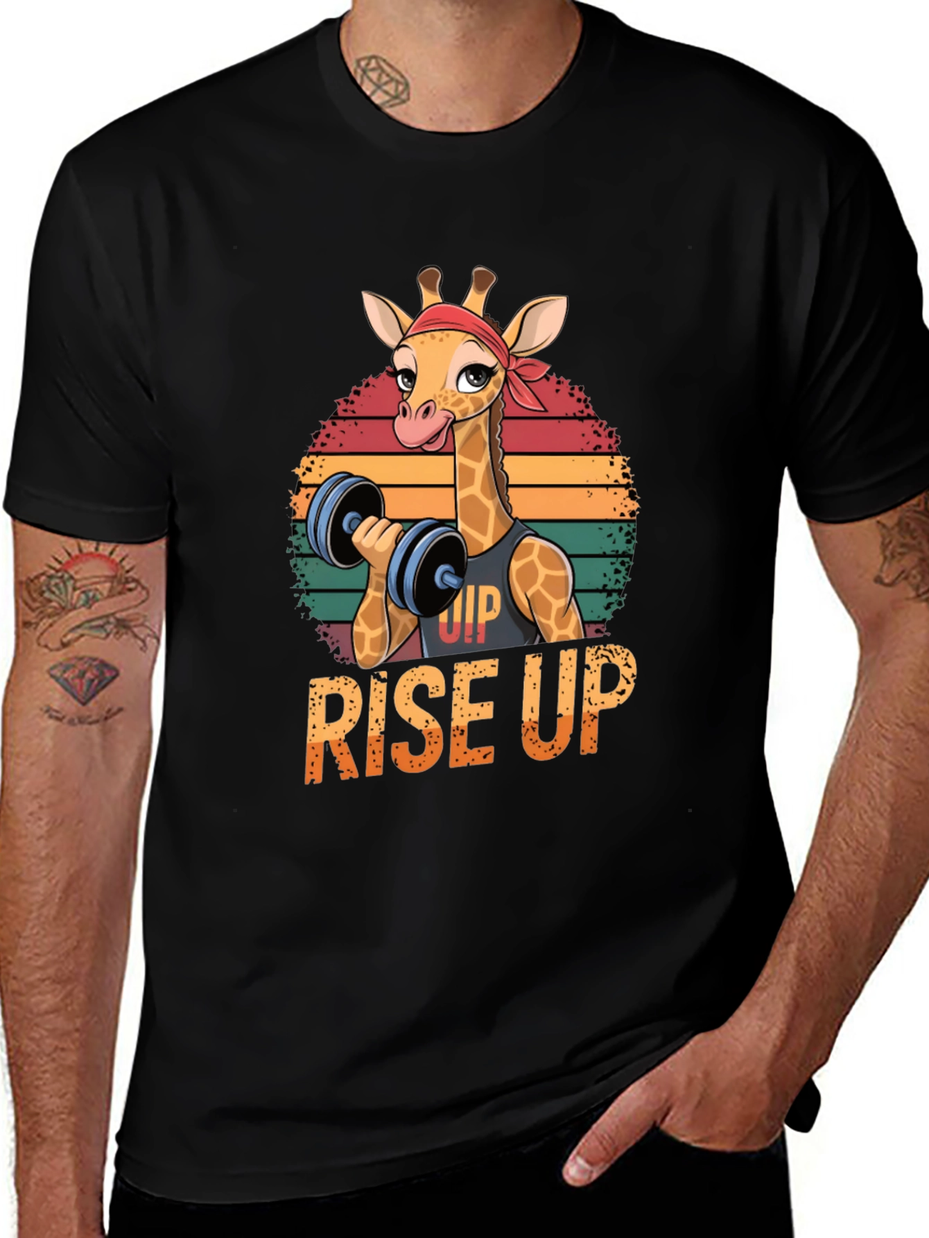 Variant 23 of Giraffe Rise Up Fitness T-Shirt