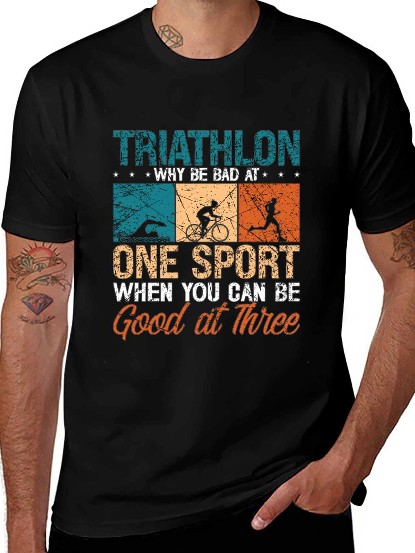Variant 2 of Triathlon T-Shirt: Why Be Bad At One Sport?