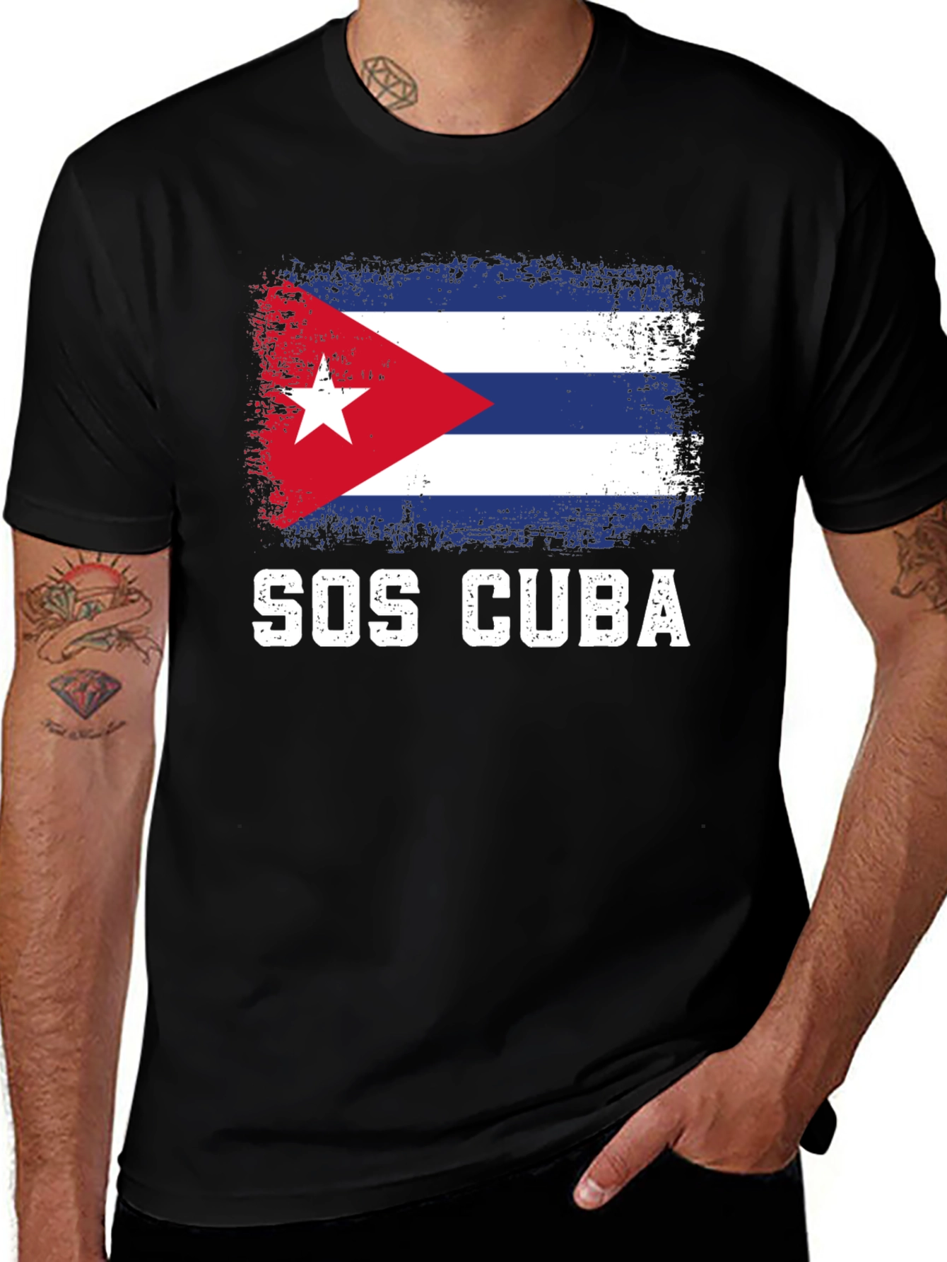 SOS Cuba Flag T-Shirt - Support Cuba