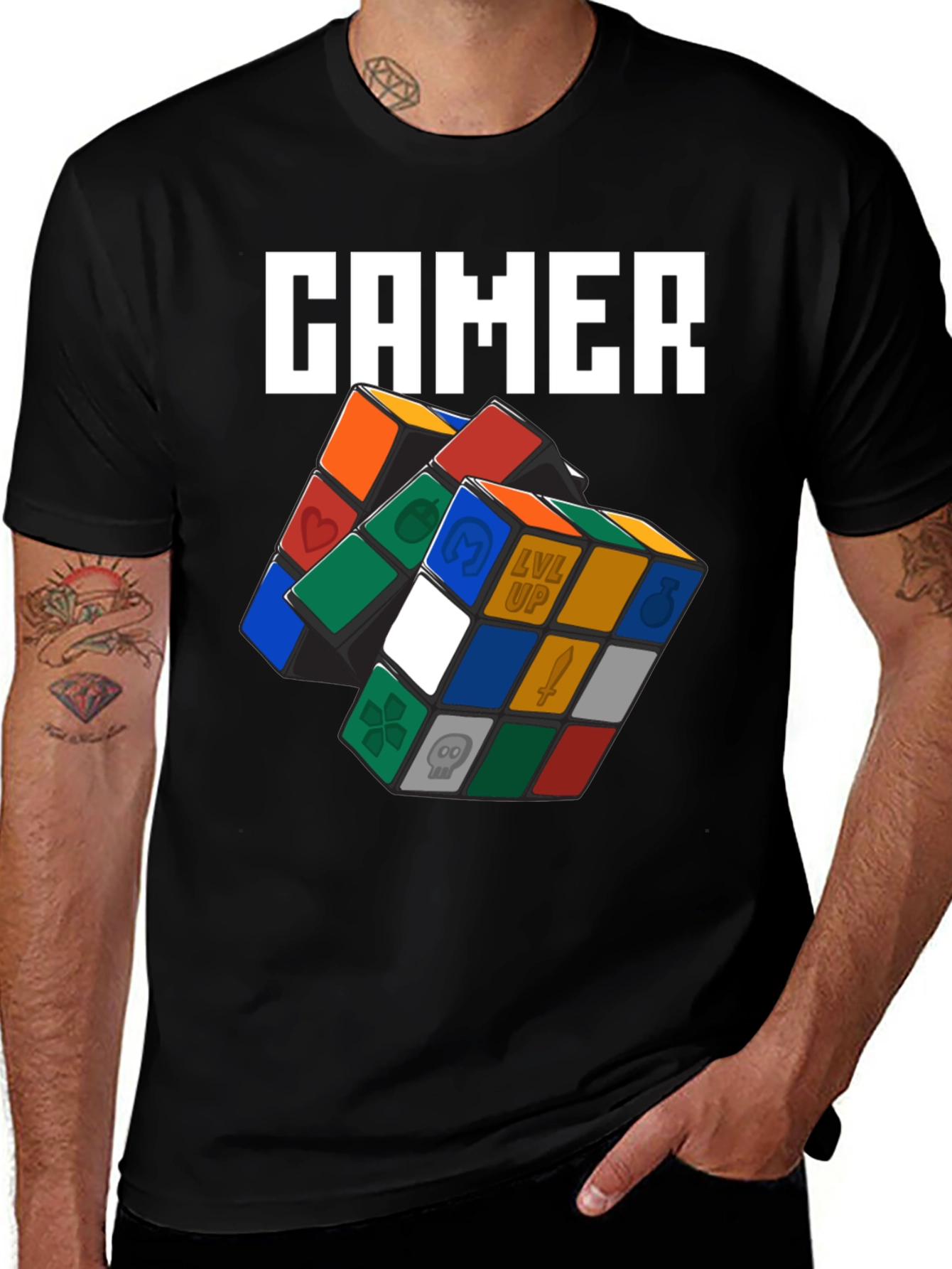 Variant 7 of Gamer Rubik's Cube T-Shirt