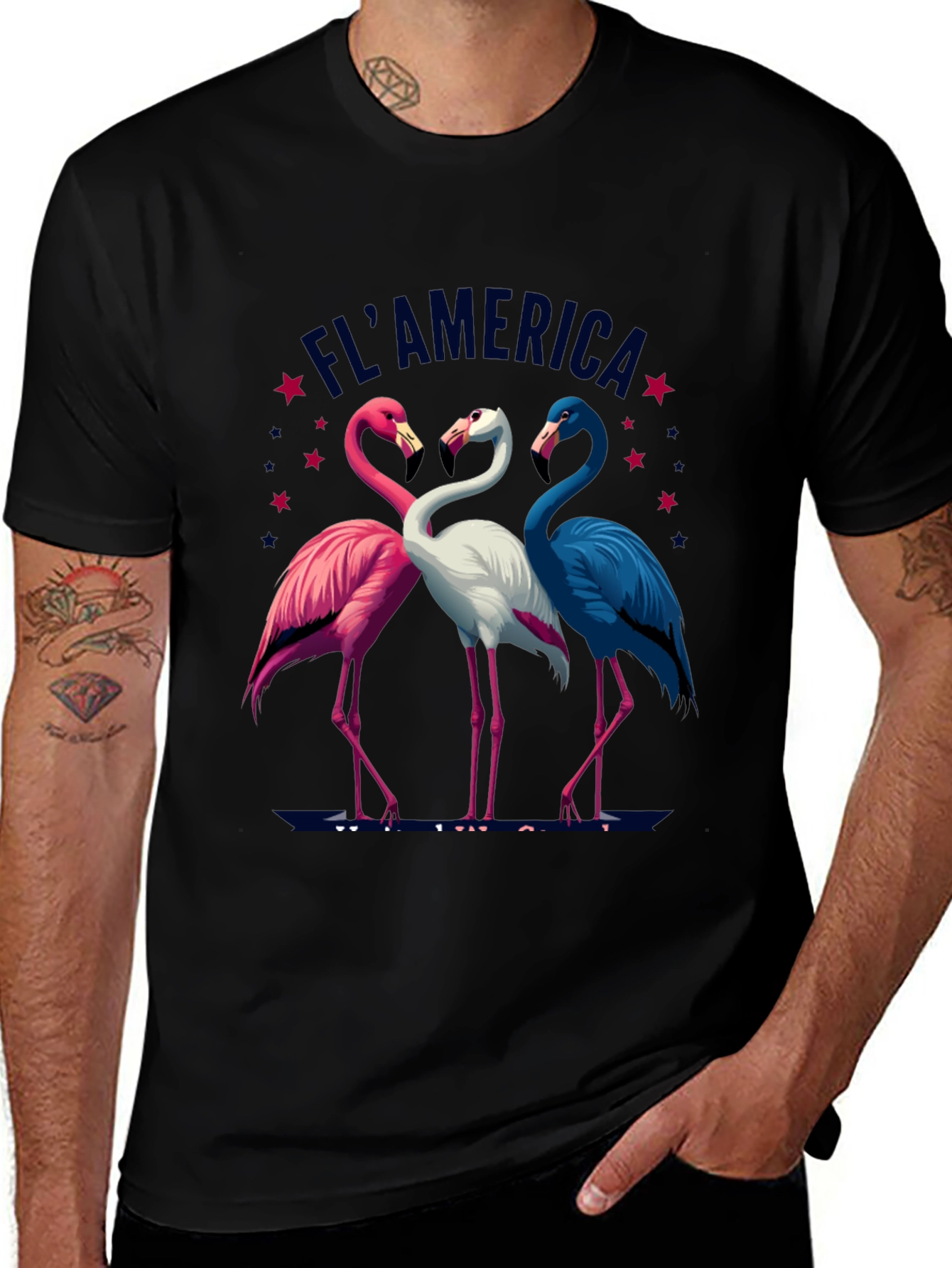 Variant 11 of FL'AMERICA Patriotic Flamingo T-Shirt