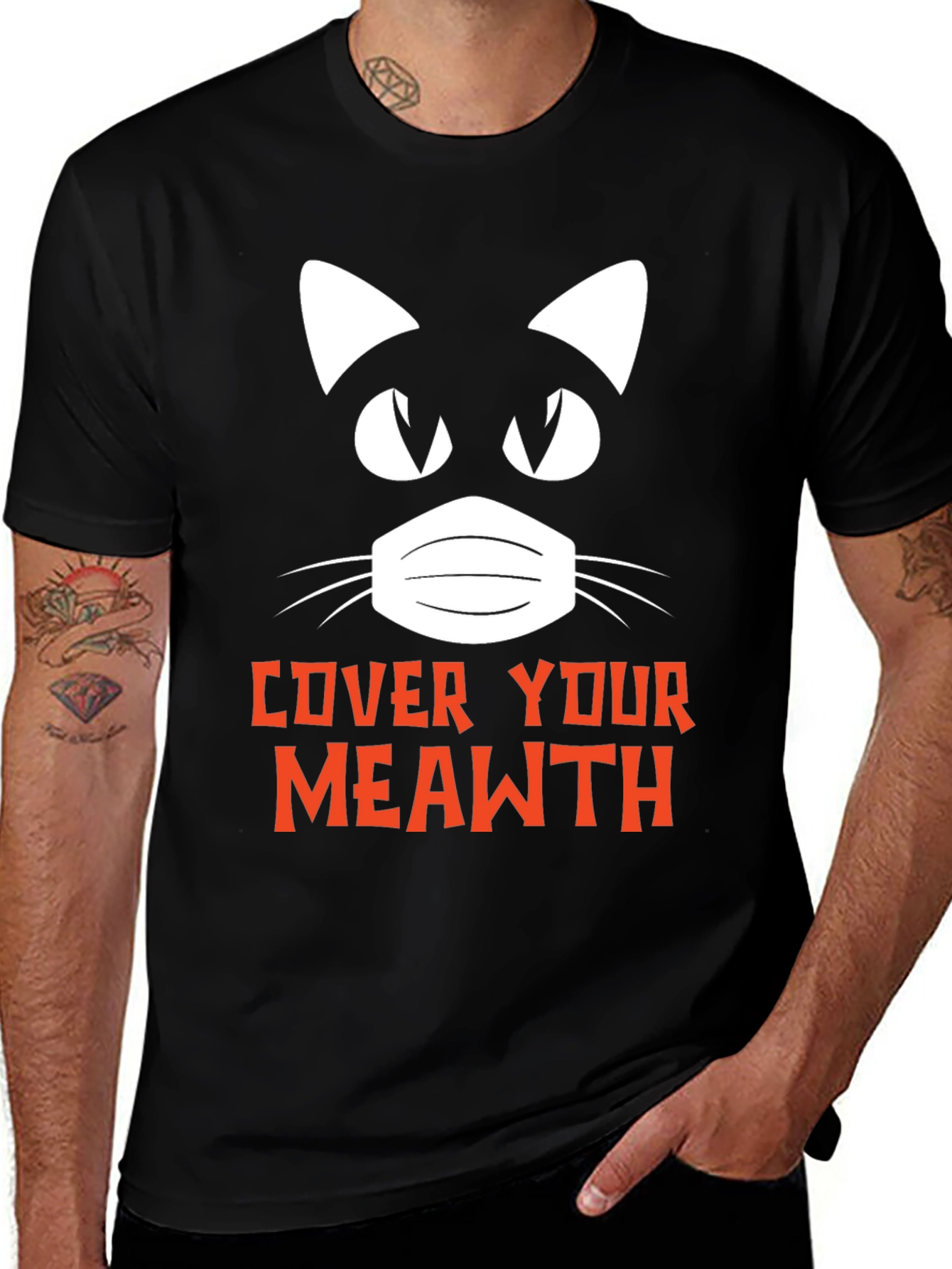 Variant 16 of Cover Your Meawth T-Shirt Black Novelty Graphic Tee