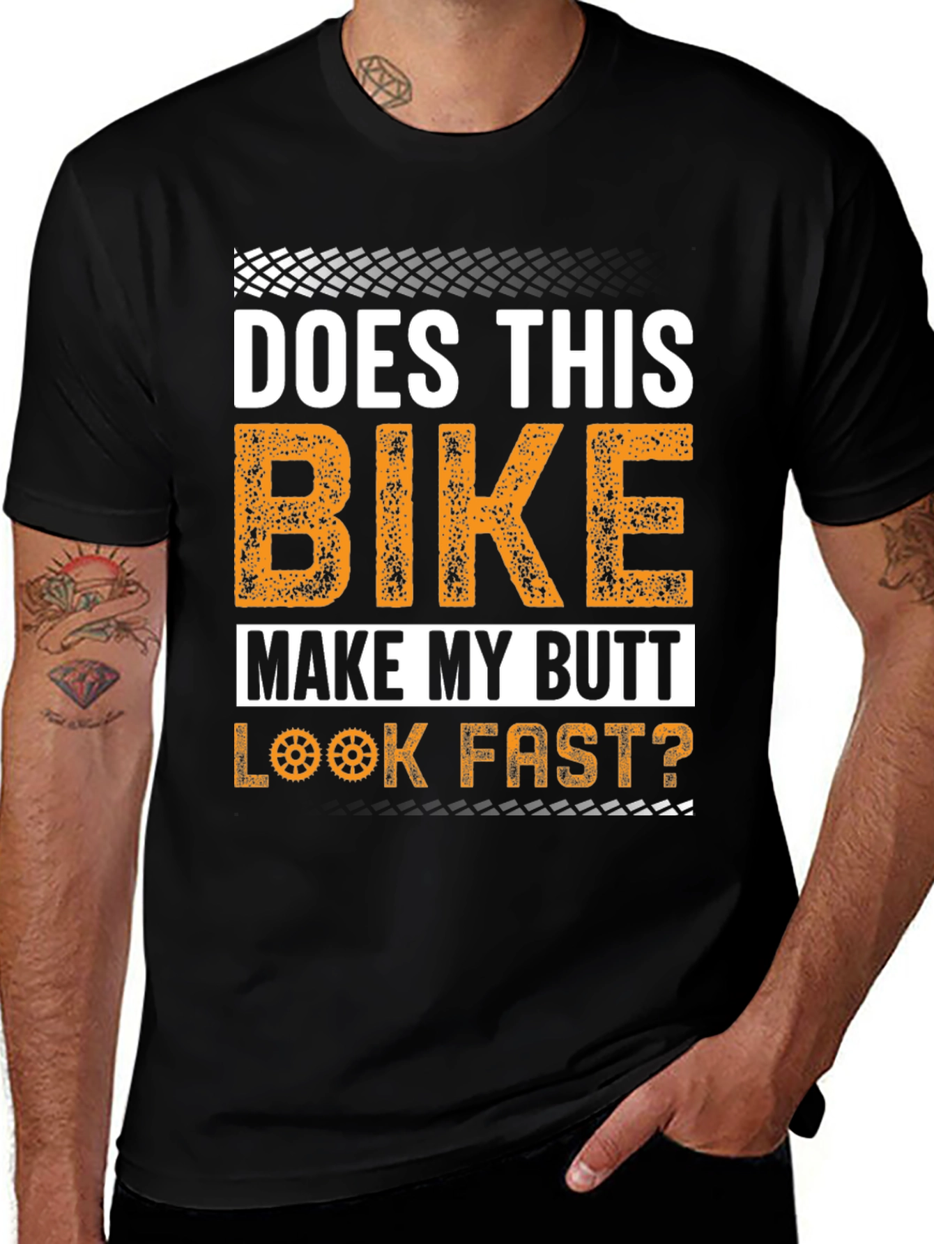 Variant 27 of Funny Biker T-Shirt - Does This Bike Make My Butt Look Fast?