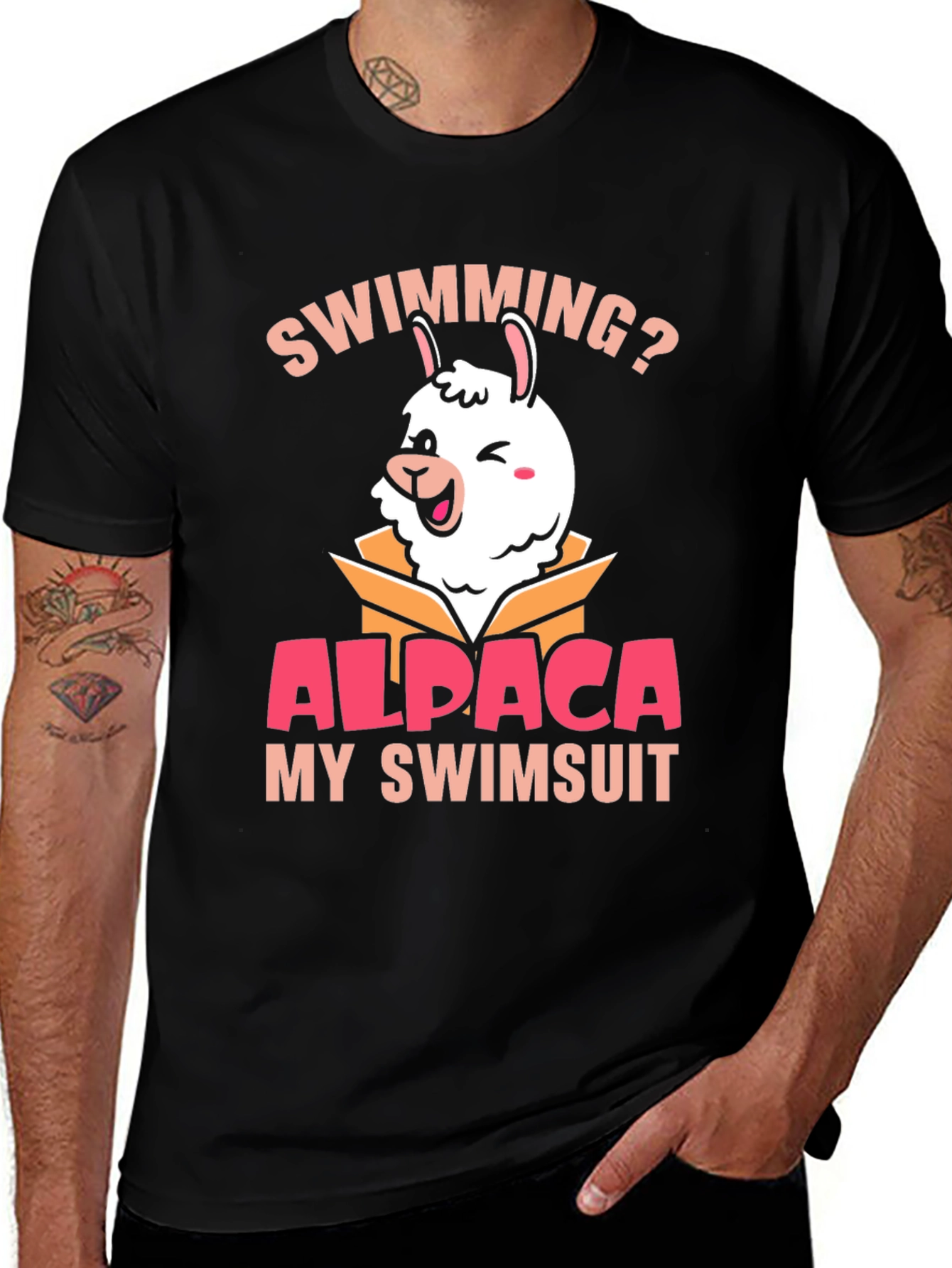 Swimming Alpaca T-Shirt - Funny Summer Tee