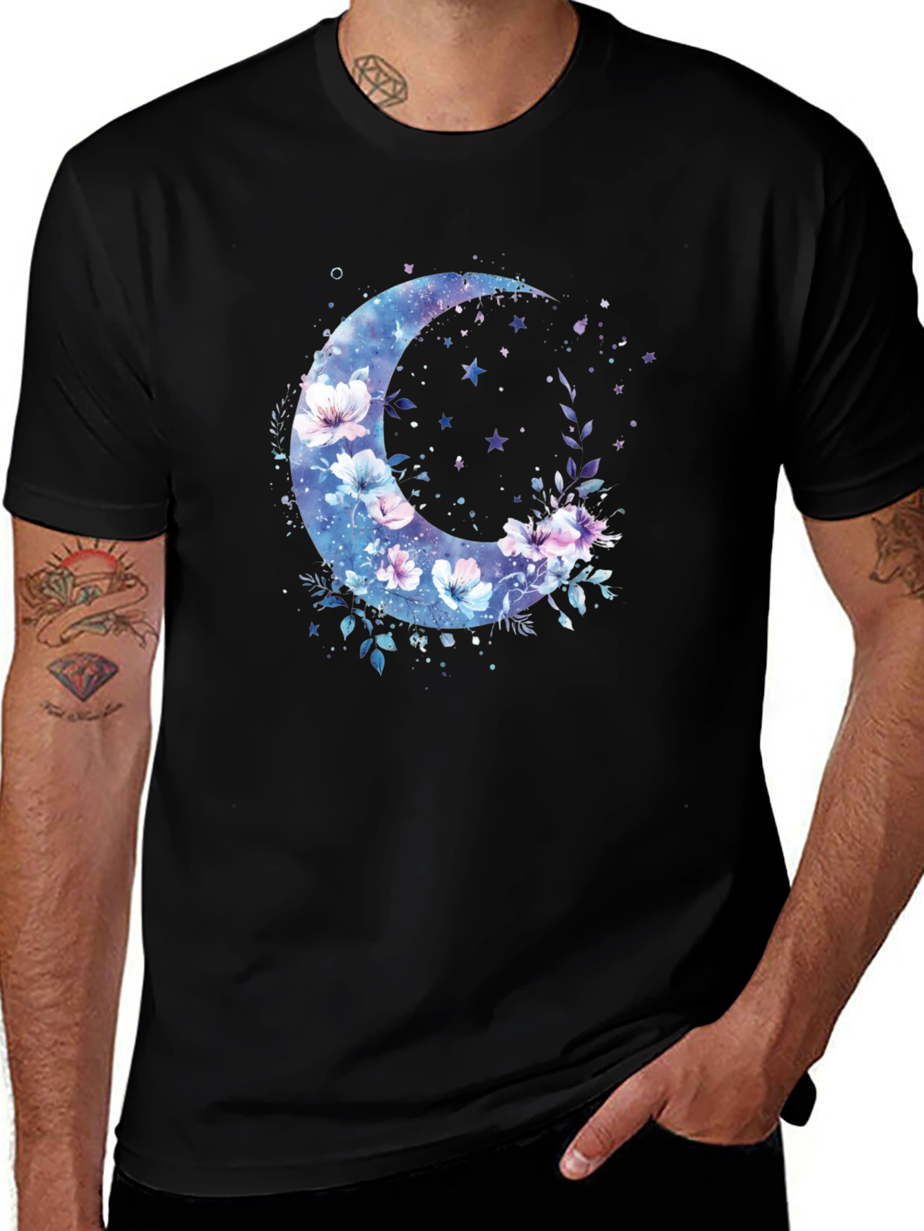 Variant 30 of Floral Moon Graphic Tee - Stylish Comfort