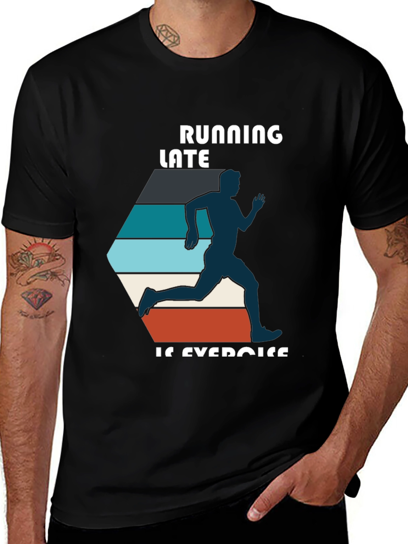 Variant 26 of Running Late T-Shirt - Exercise Funny Tee