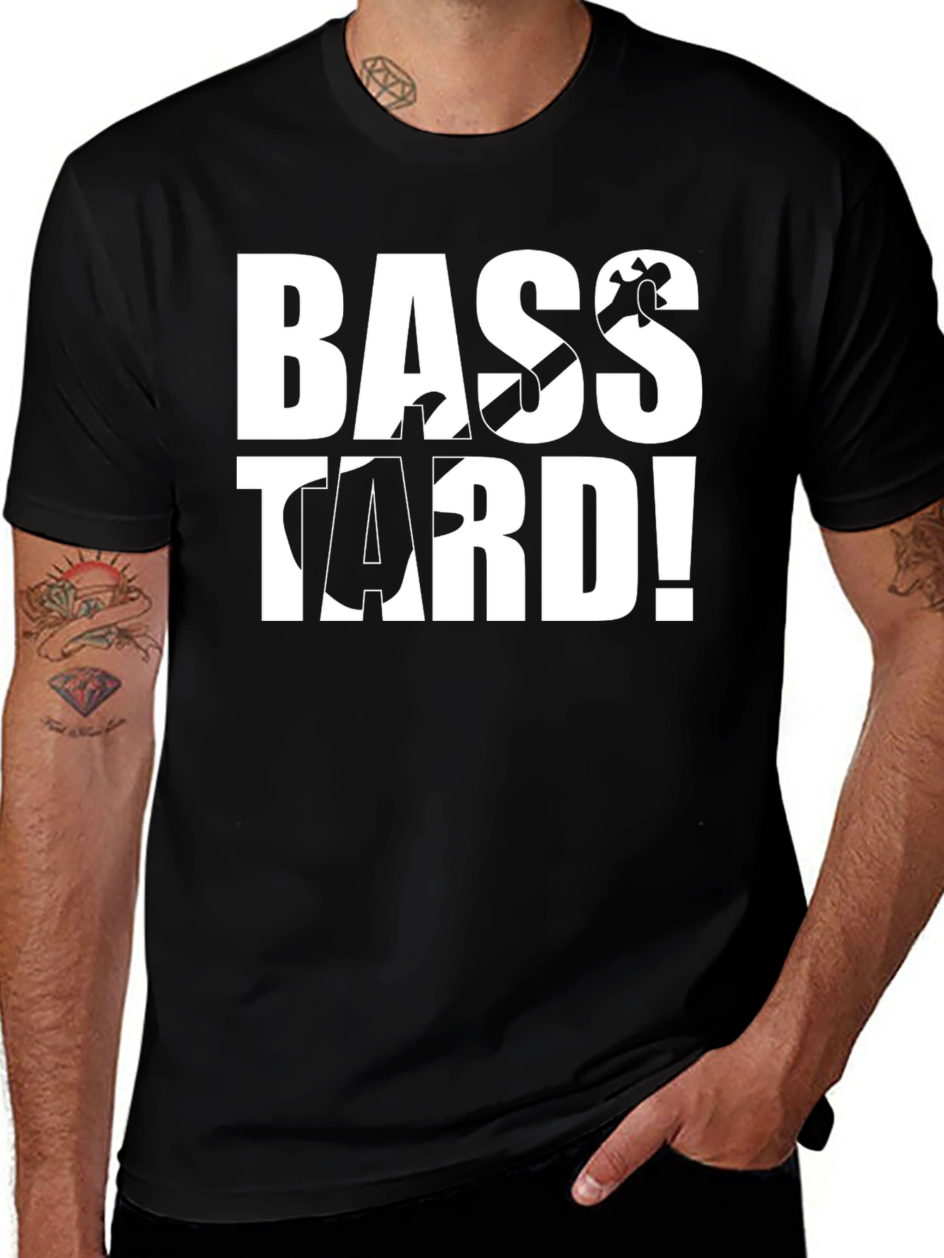 Variant 28 of Bass-tard Black Graphic T-Shirt