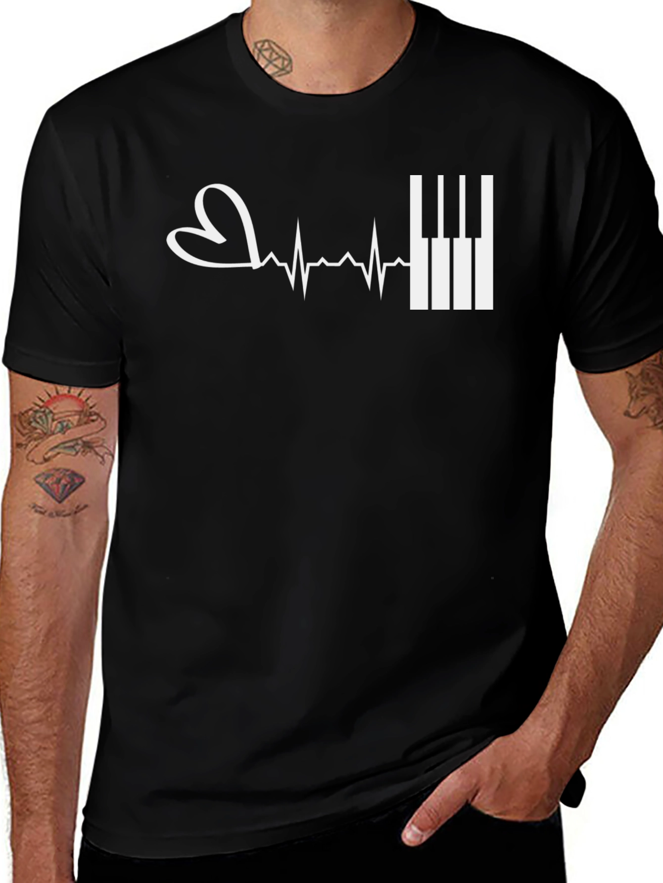 Variant 28 of Piano Heartbeat Graphic Tee