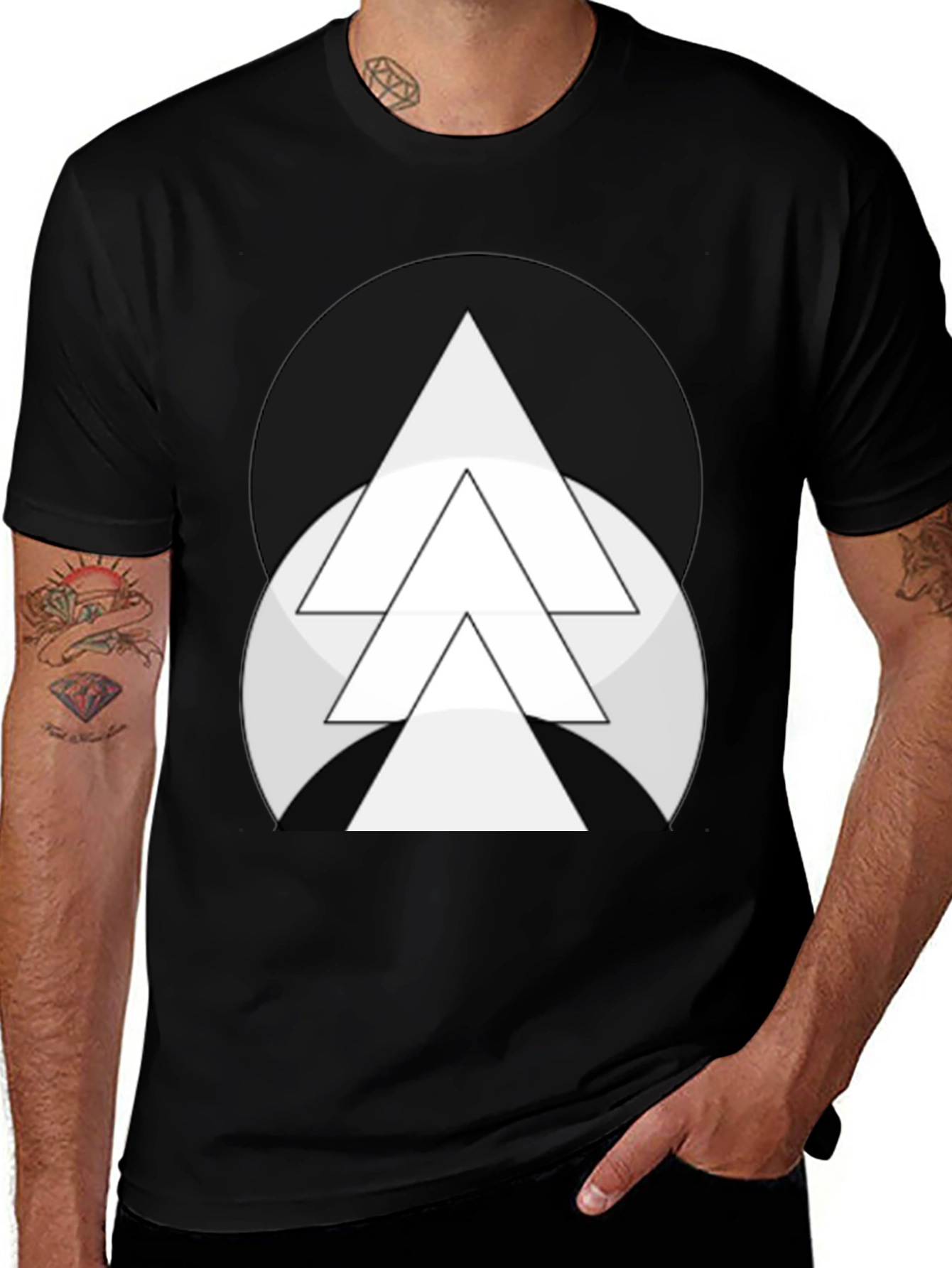 Variant 5 of Geometric Triangle T-Shirt - Minimalist Design
