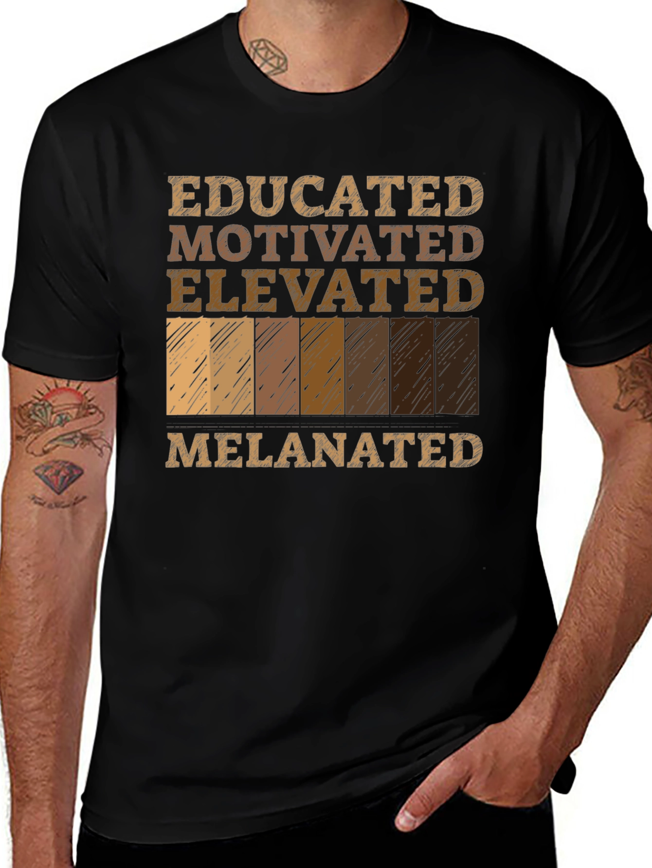Variant 23 of Educated Motivated Elevated Melanin T-Shirt