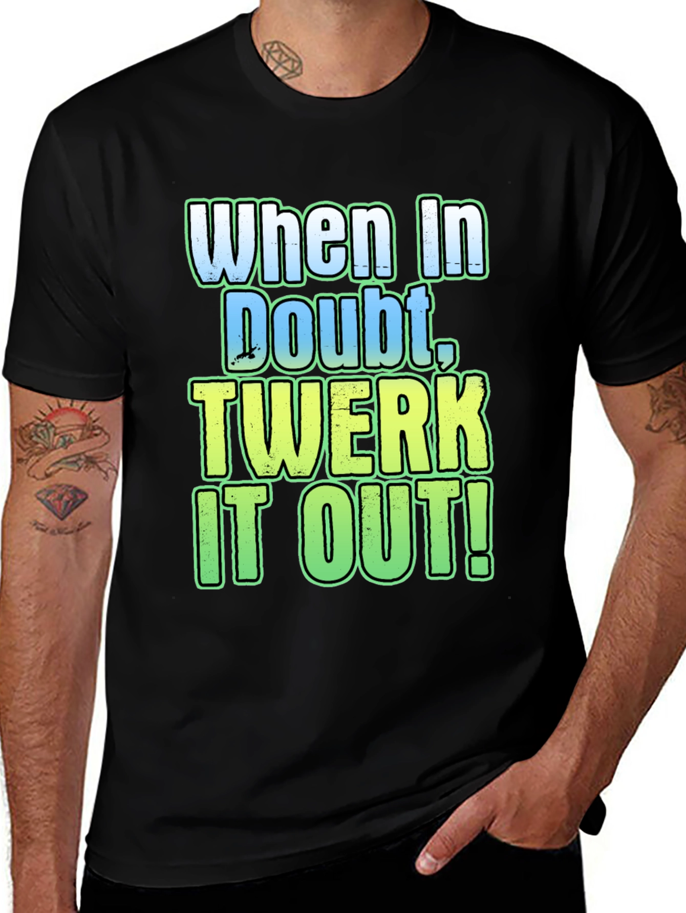 Black When In Doubt, Twerk It Out! Graphic Tee main image