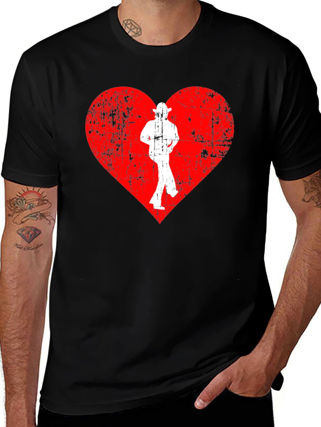 Variant 25 of Red Heart Dancer T-Shirt - Black