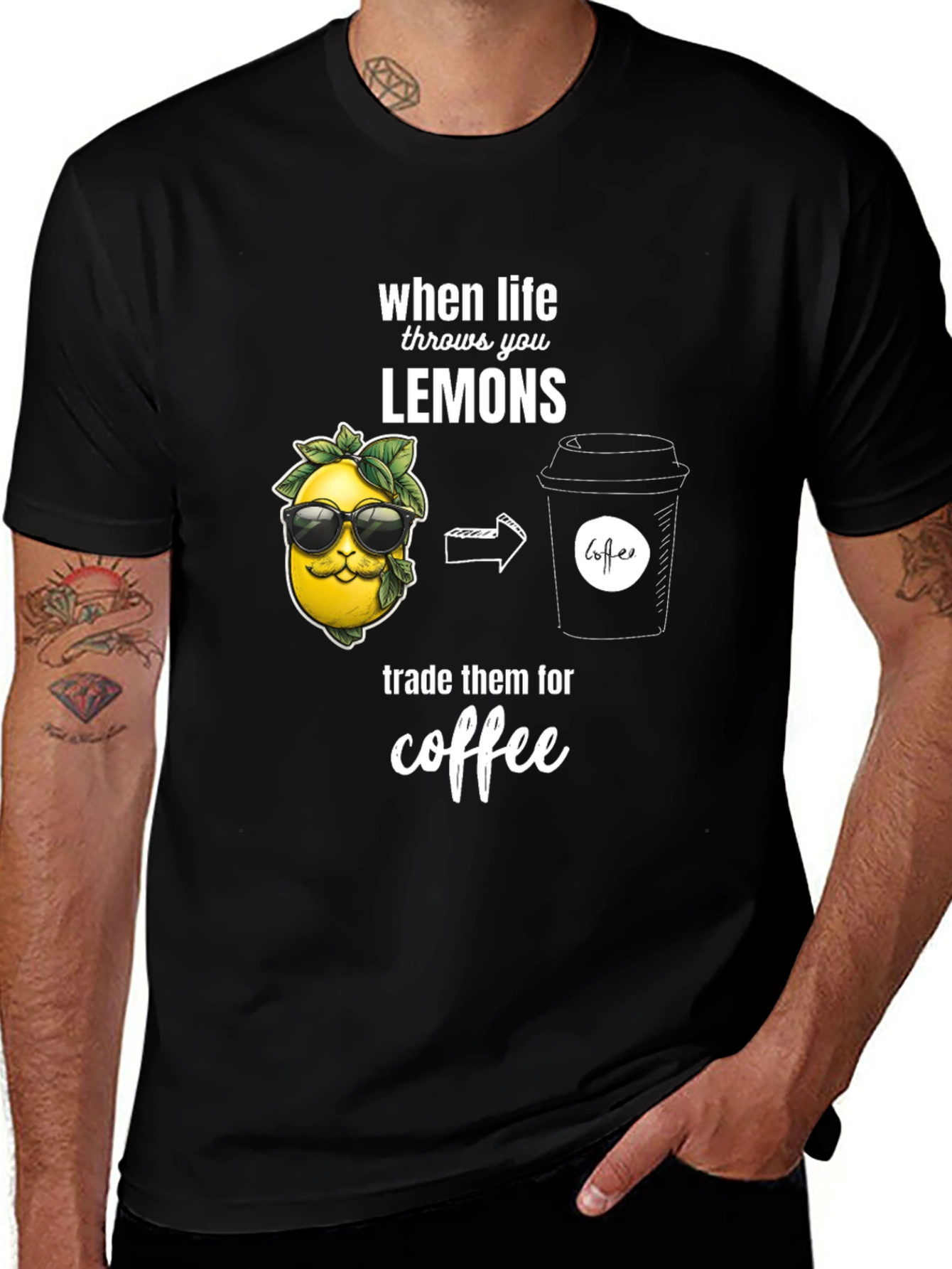 Variant 4 of Life Throws Lemons Coffee Graphic Tee