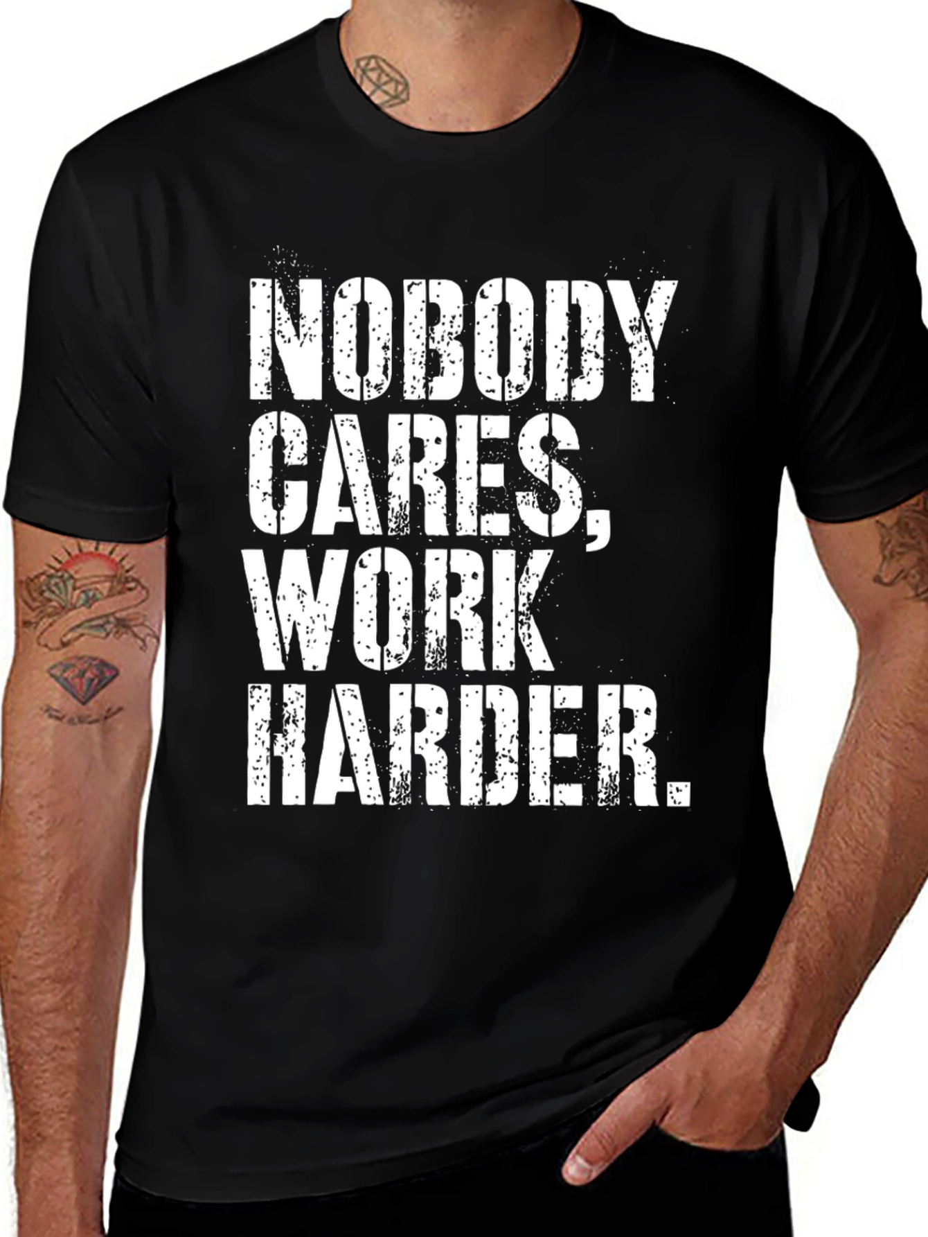 Variant 2 of Motivational Black T-Shirt: Work Harder