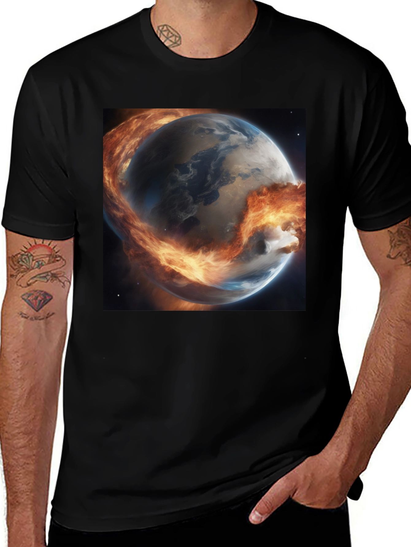 Variant 11 of Cosmic Planet T-Shirt - Black