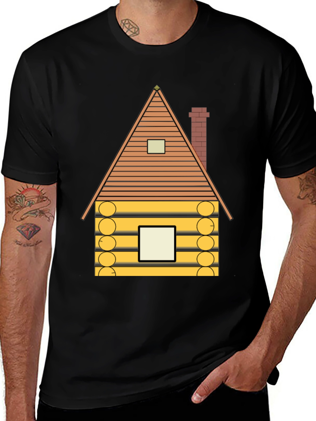 Variant 4 of Log Cabin Graphic Tee - Cozy Style