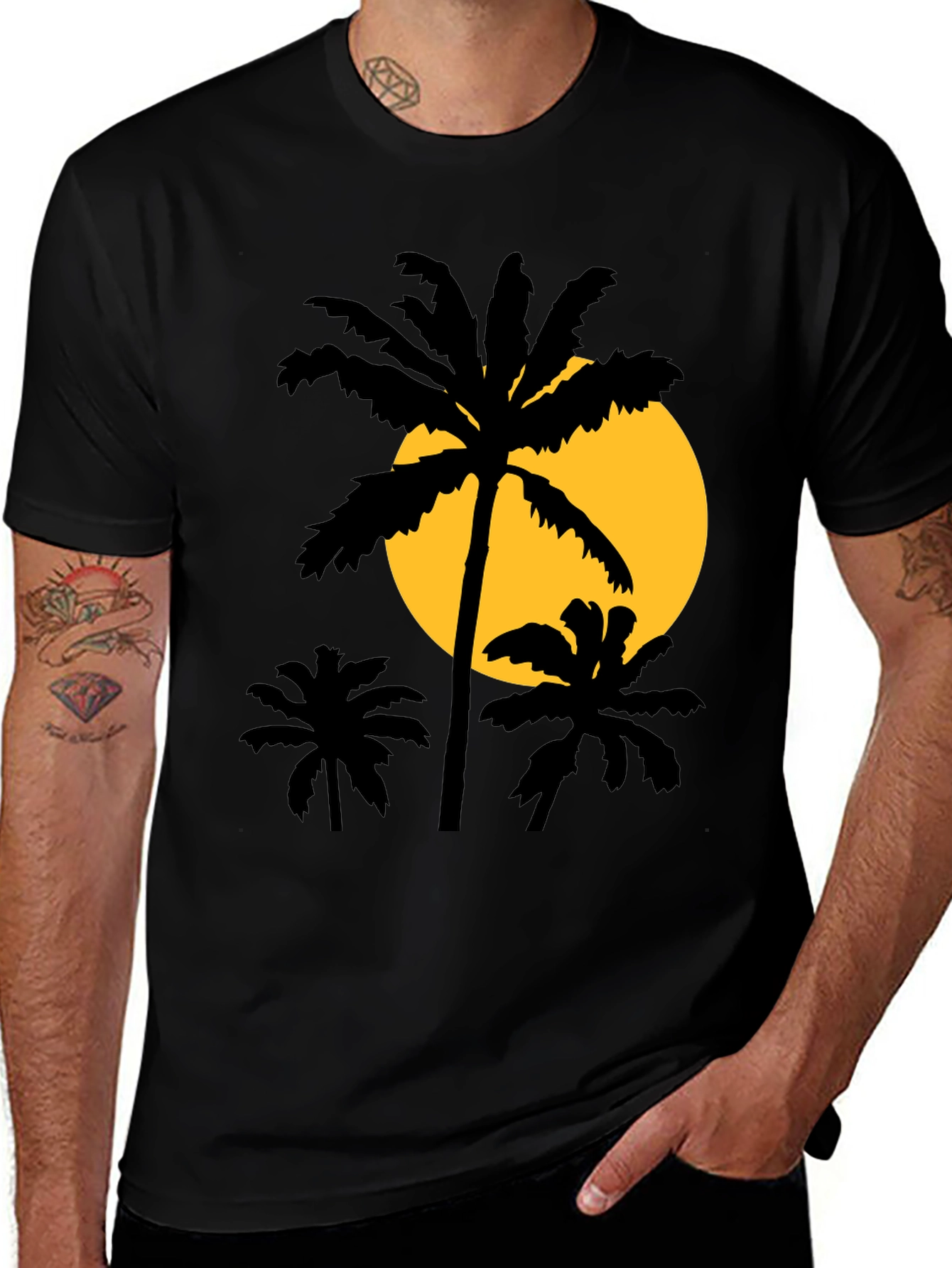 Variant 25 of Palm Tree Sunset Graphic T-Shirt