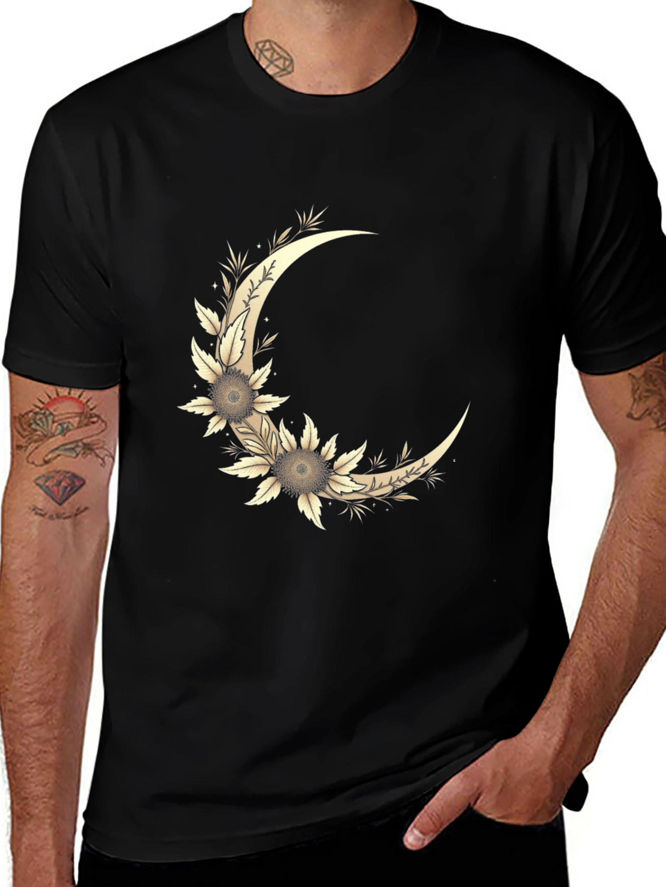 Variant 21 of Floral Crescent Moon Graphic T-Shirt