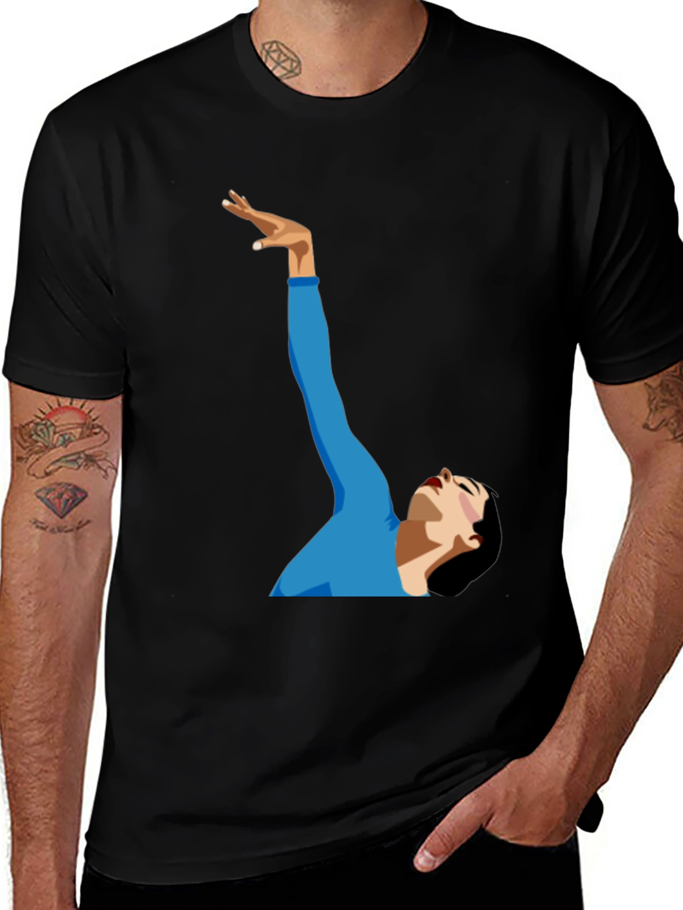 Variant 8 of Stylish Dancer Graphic Tee - Black