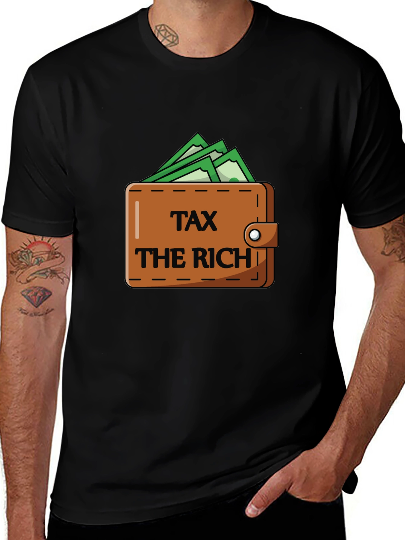 Variant 24 of Tax the Rich Wallet Graphic Tee - Political Statement Shirt