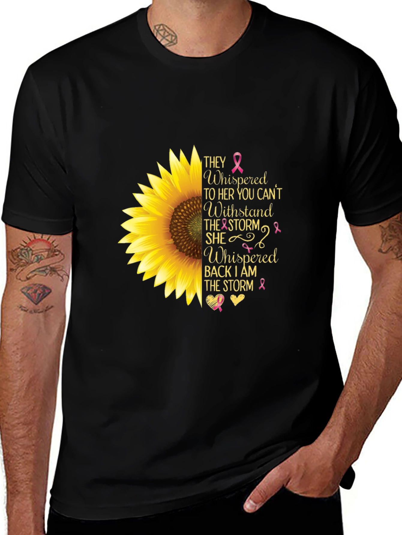Variant 26 of Sunflower Breast Cancer Awareness T-Shirt