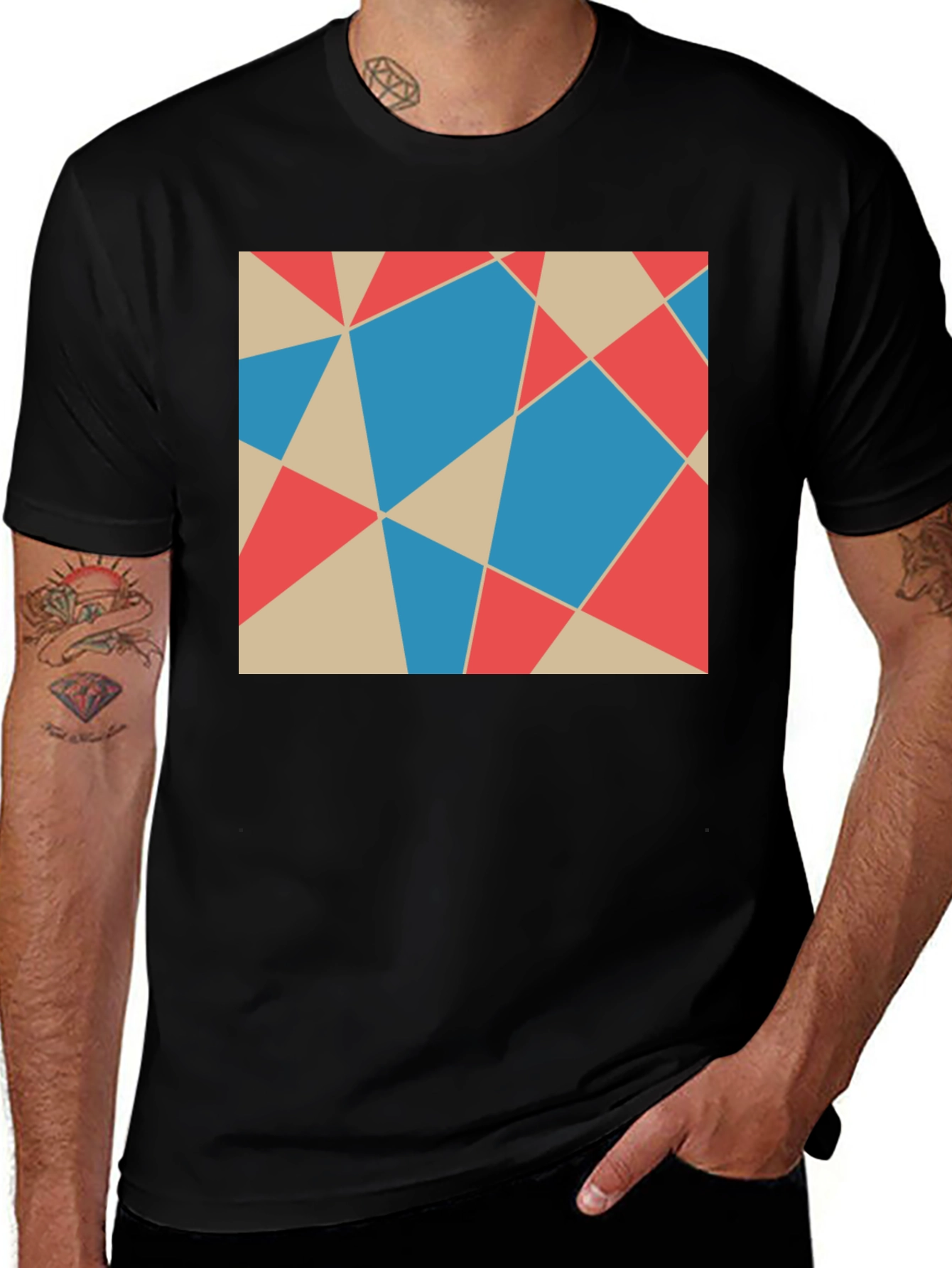 Variant 8 of Abstract Geometric Print Men's T-Shirt
