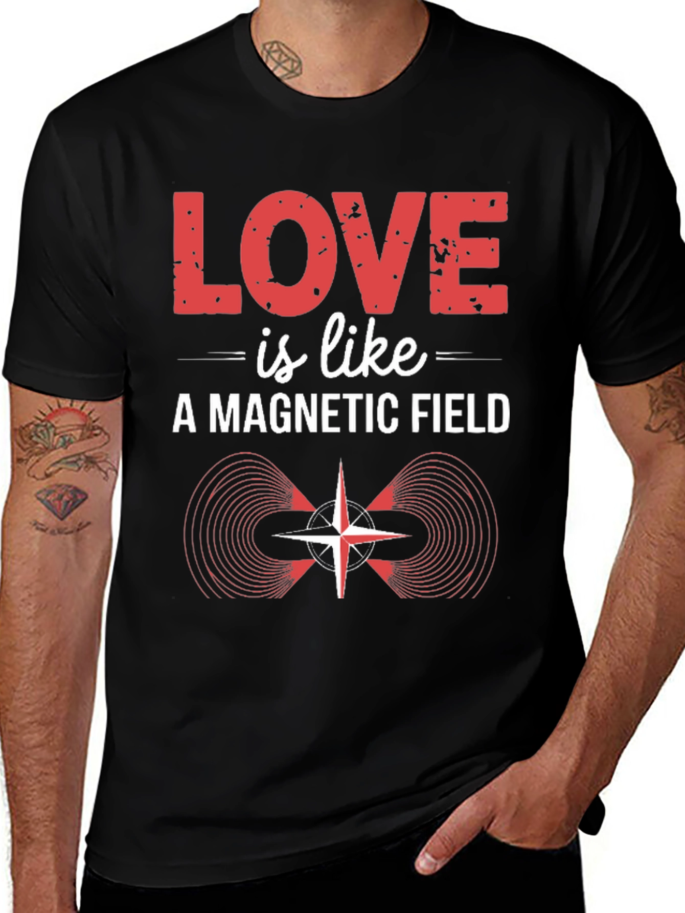 Love is Like a Magnetic Field T-Shirt - Science, Romance