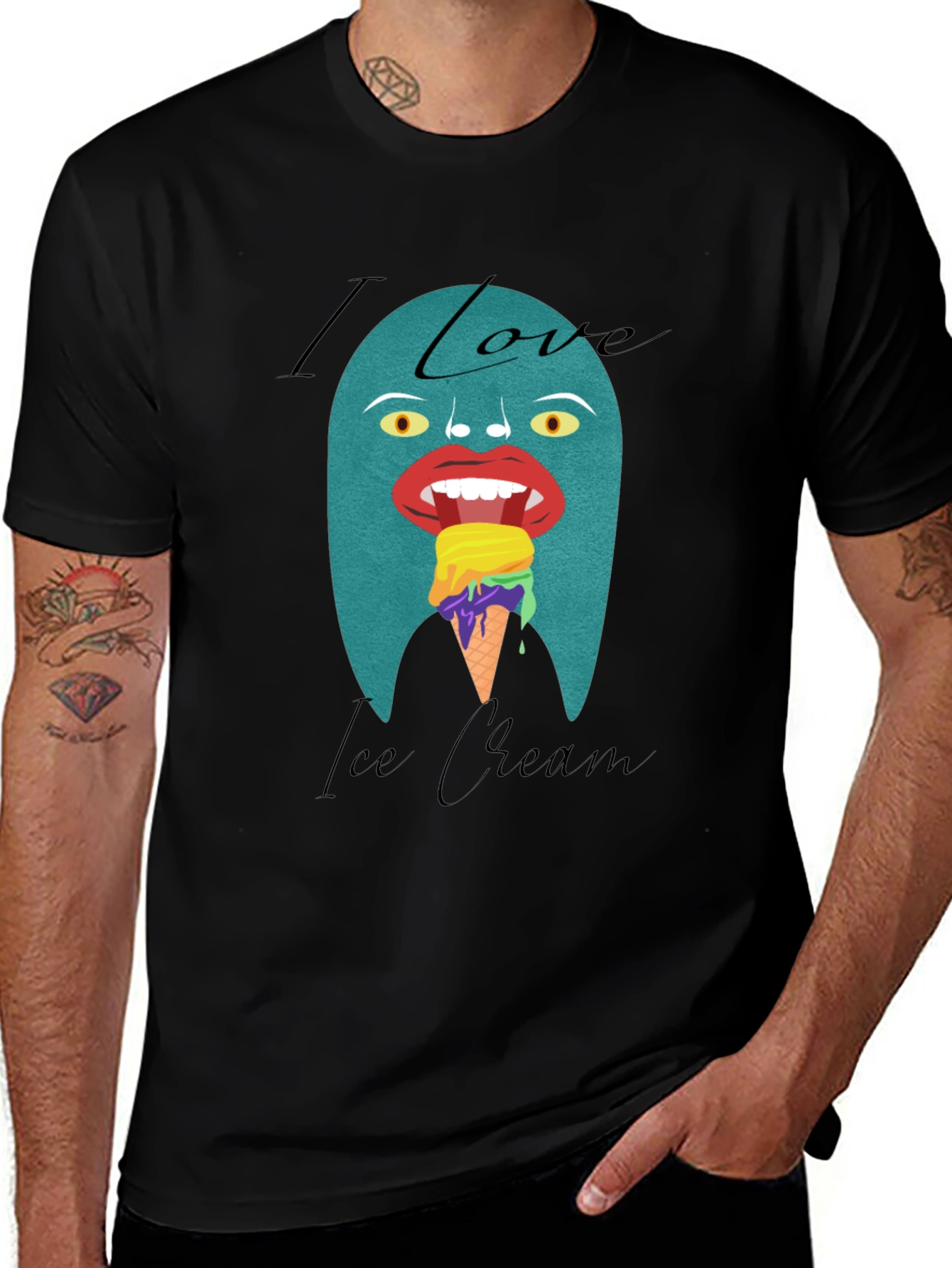 Variant 12 of I Love Ice Cream Graphic T-Shirt