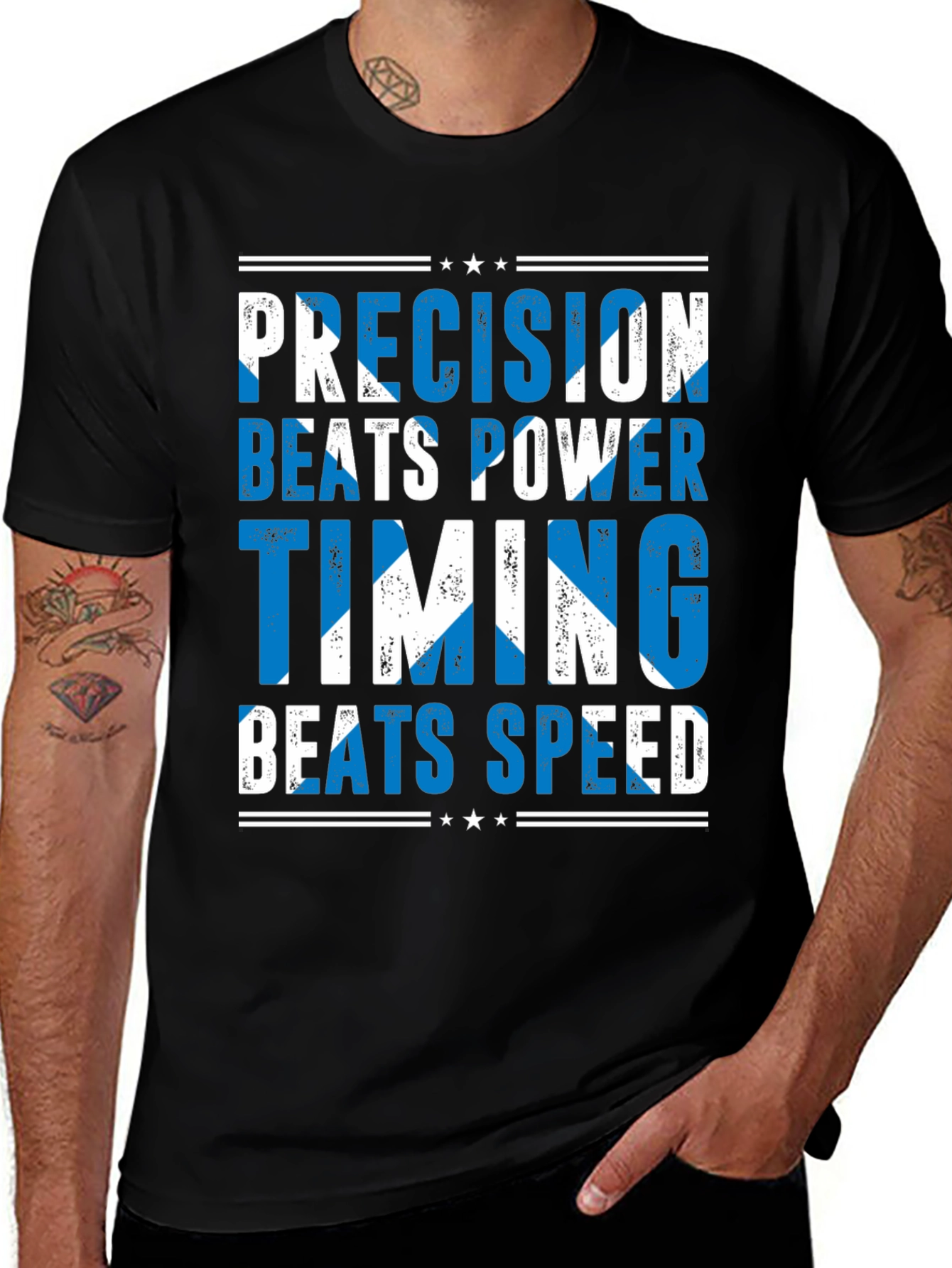 Precision Beats Power Scottish Flag T-Shirt