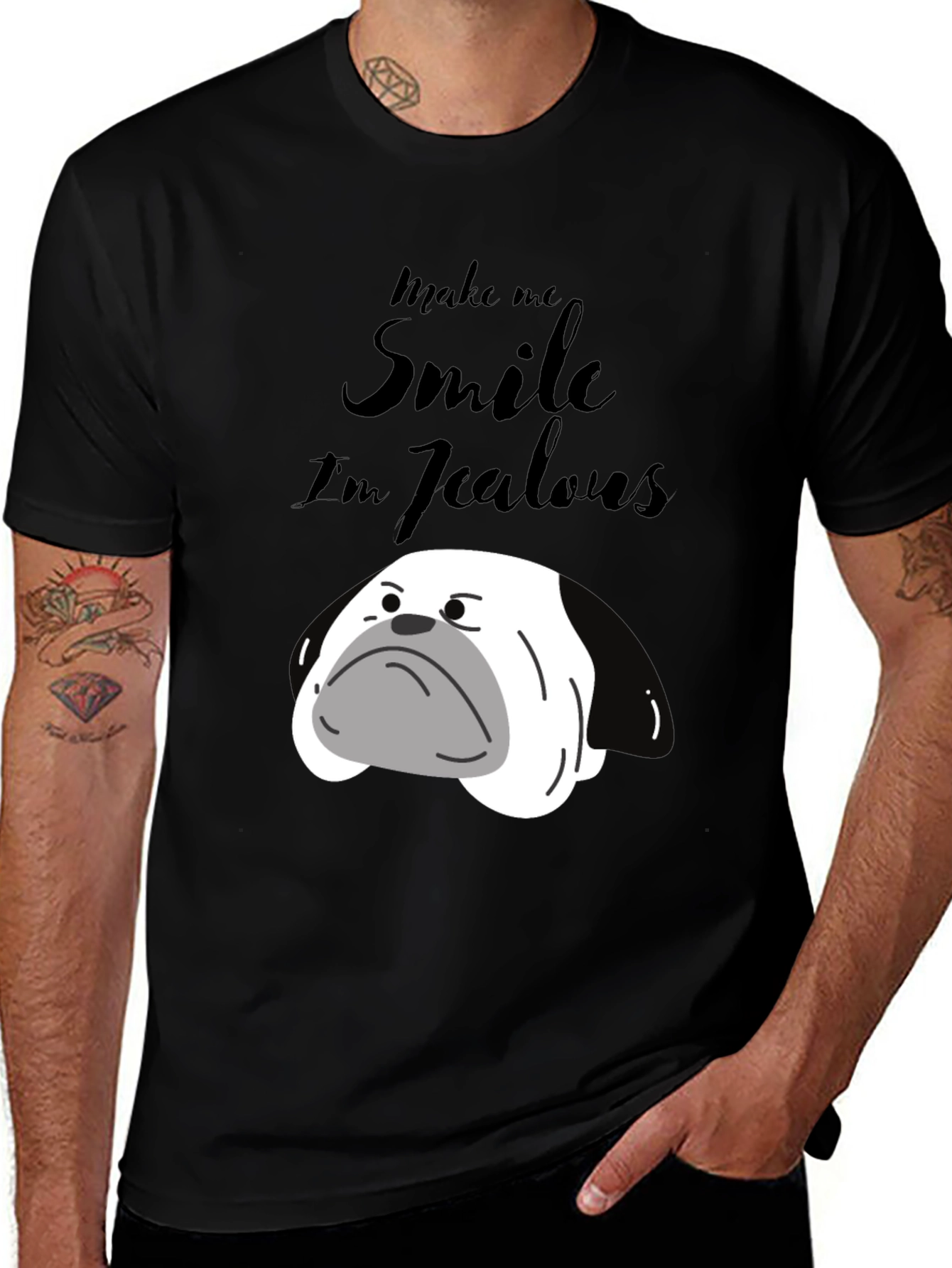 Variant 30 of Jealous Dog Graphic Tee - Unisex Black T-Shirt