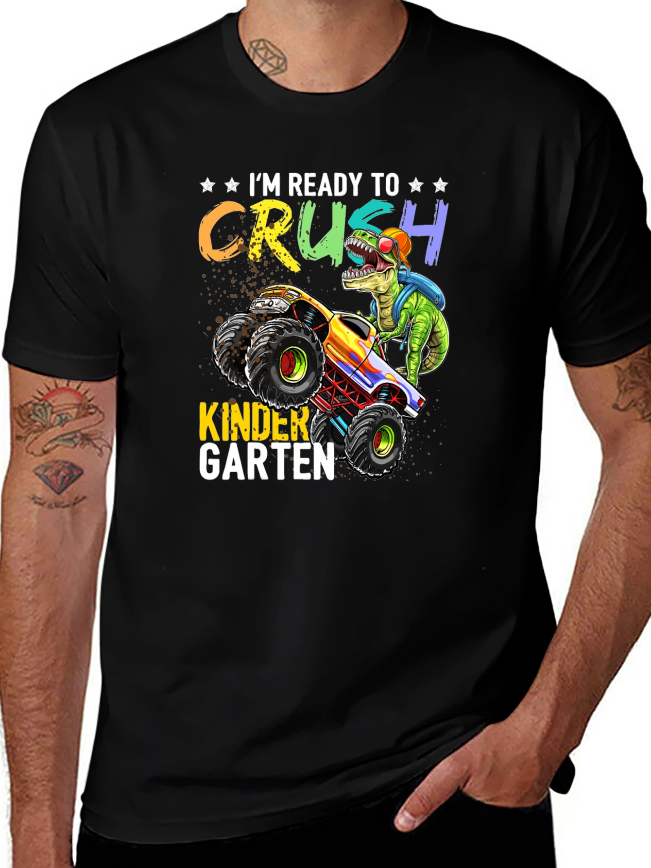 Variant 21 of Ready to Crush Kindergarten Dinosaur Monster Truck T-Shirt