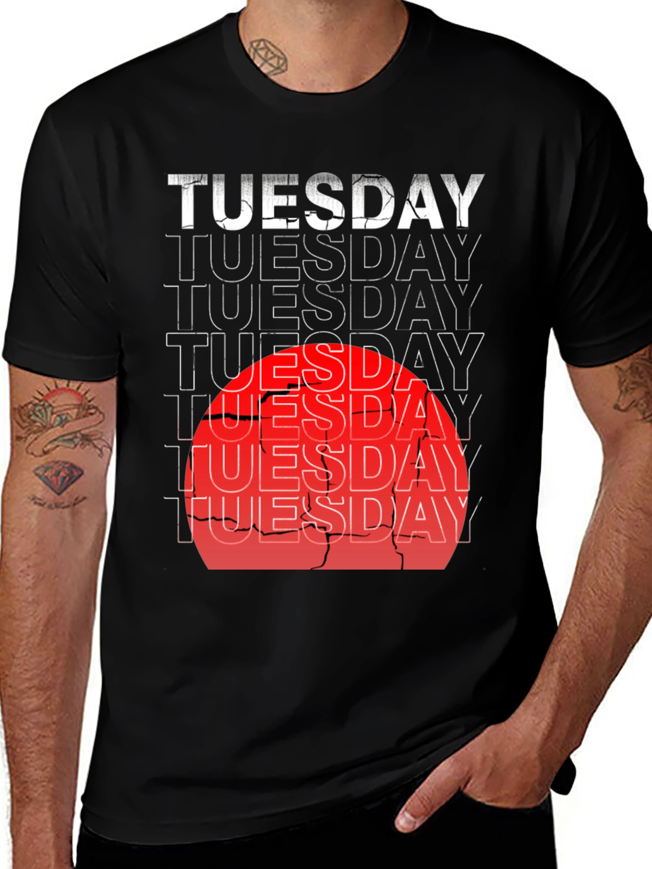 Variant 28 of Tuesday Graphic Tee - Distressed Design