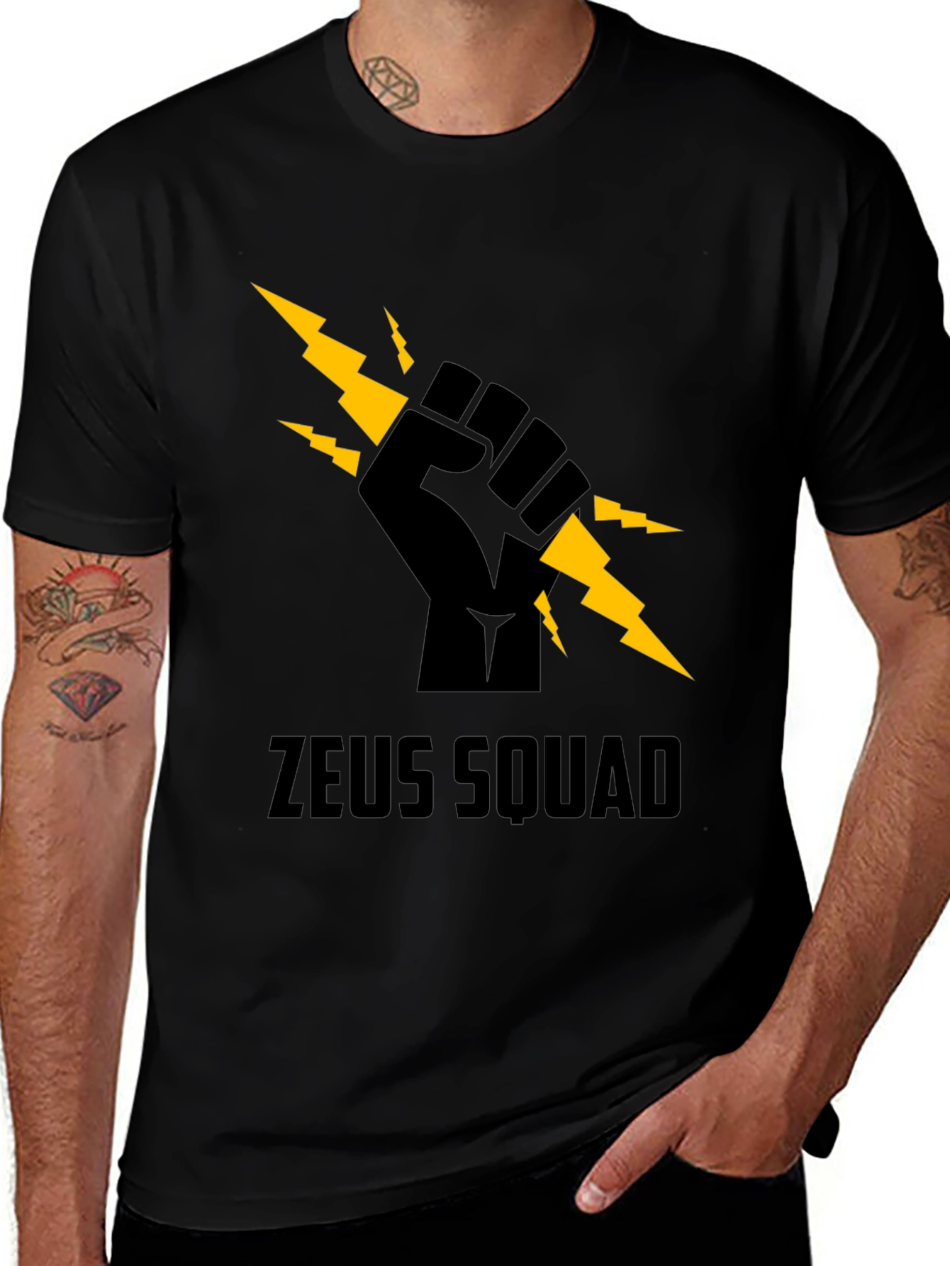 Variant 16 of Zeus Squad T-Shirt - Black Graphic Tee