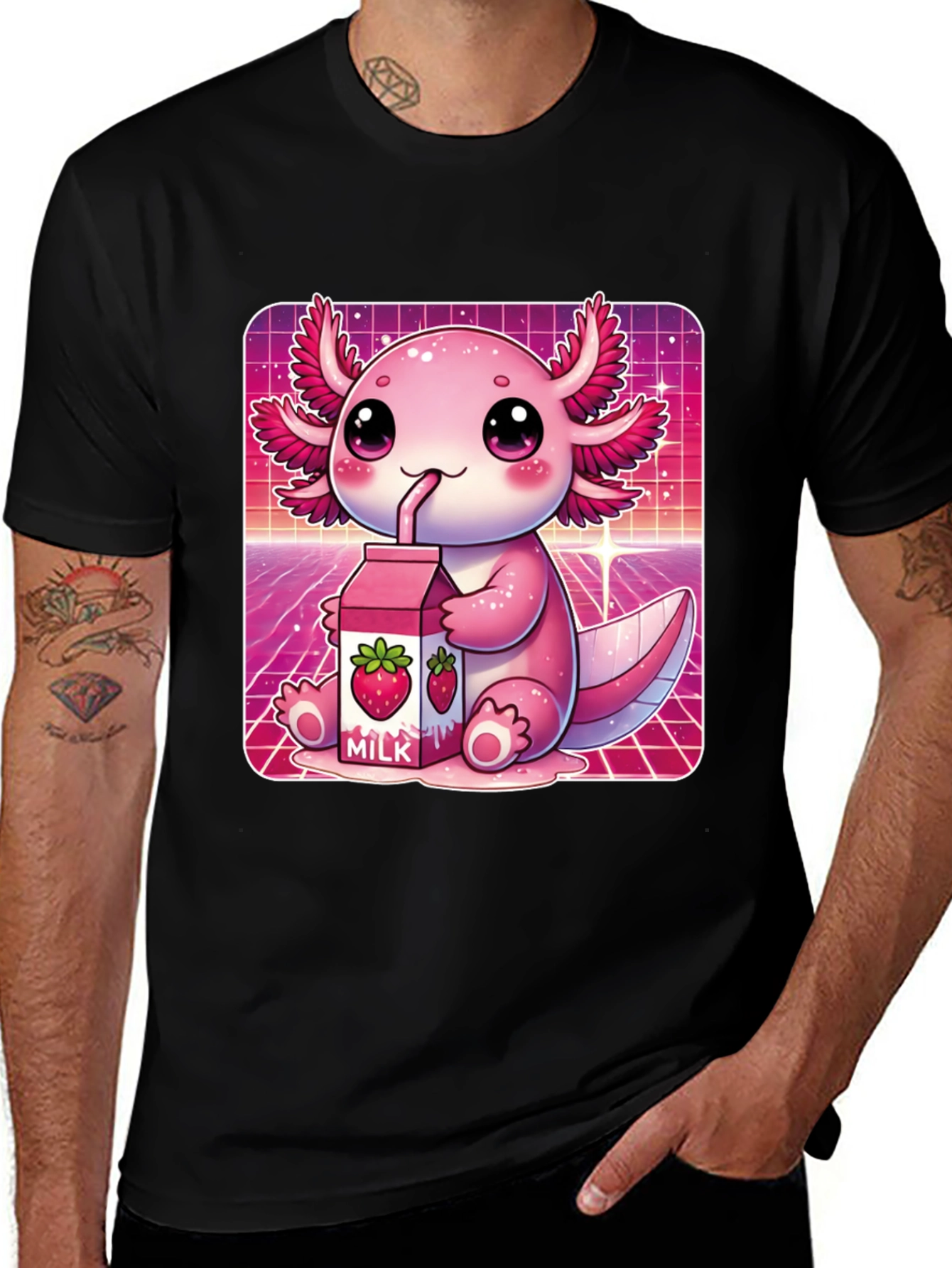 Variant 23 of Kawaii Axolotl Milk T-Shirt