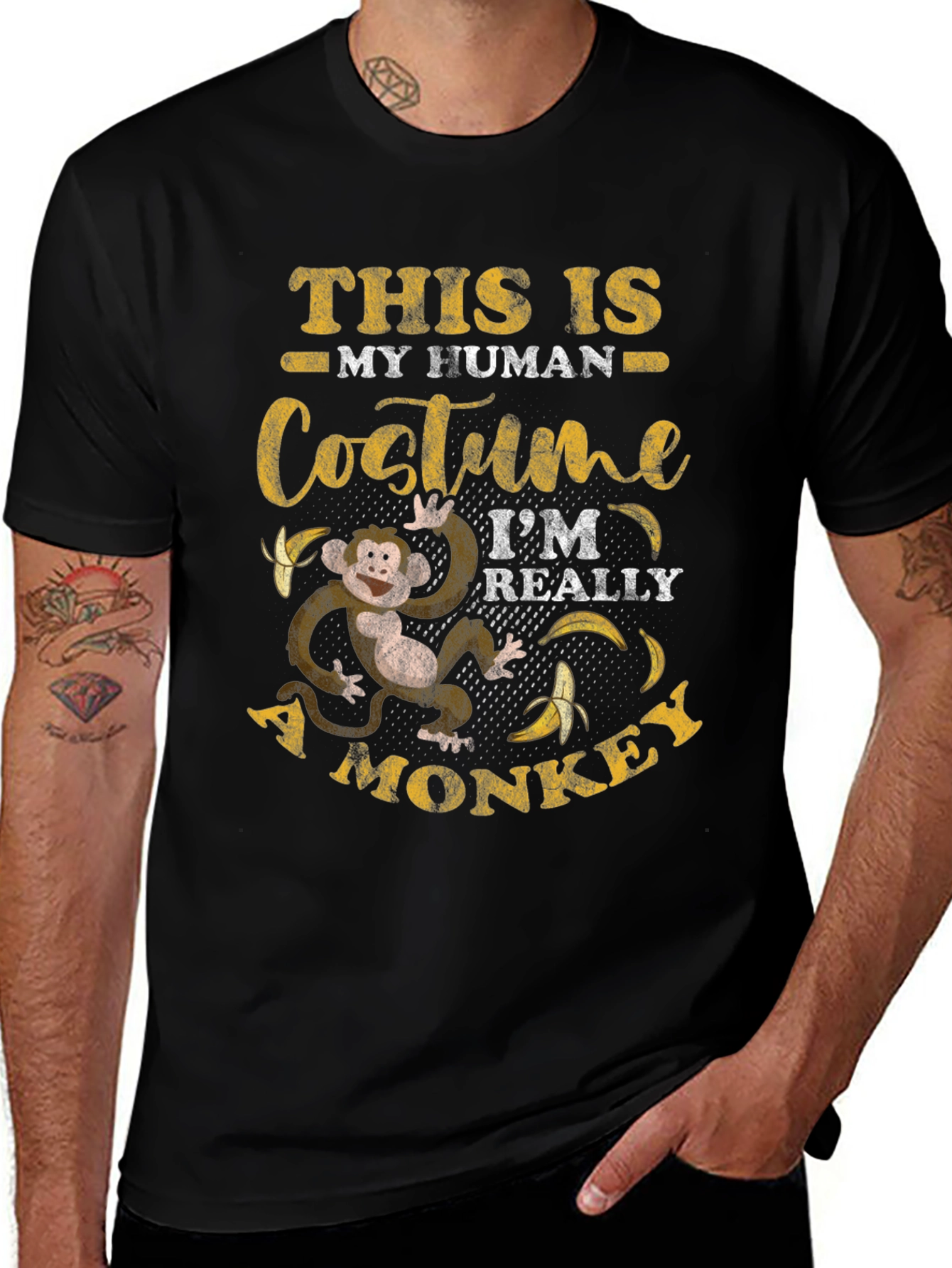 Variant 26 of Funny Monkey Human Costume T-Shirt
