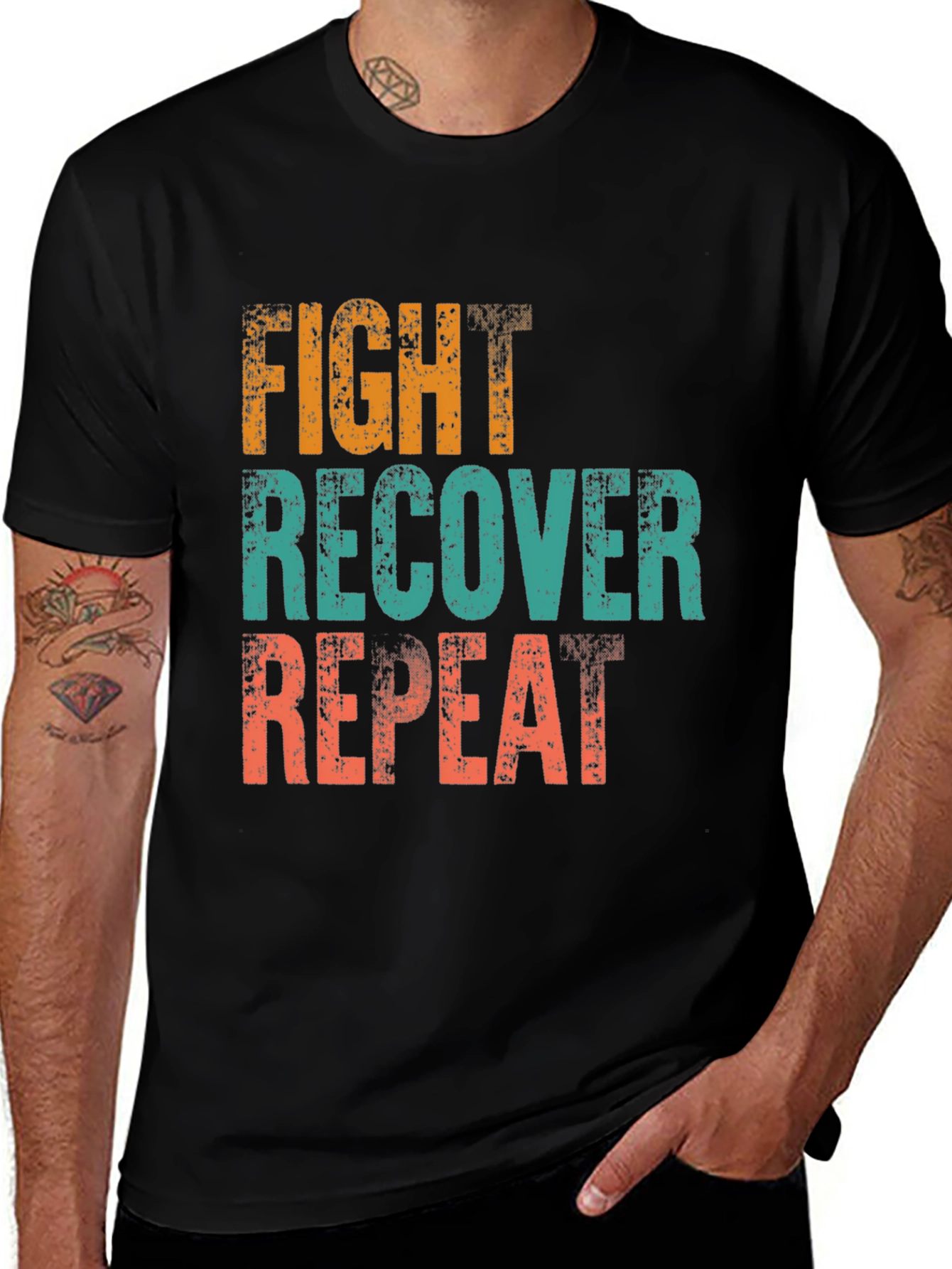 Variant 15 of Fight Recover Repeat Graphic T-Shirt