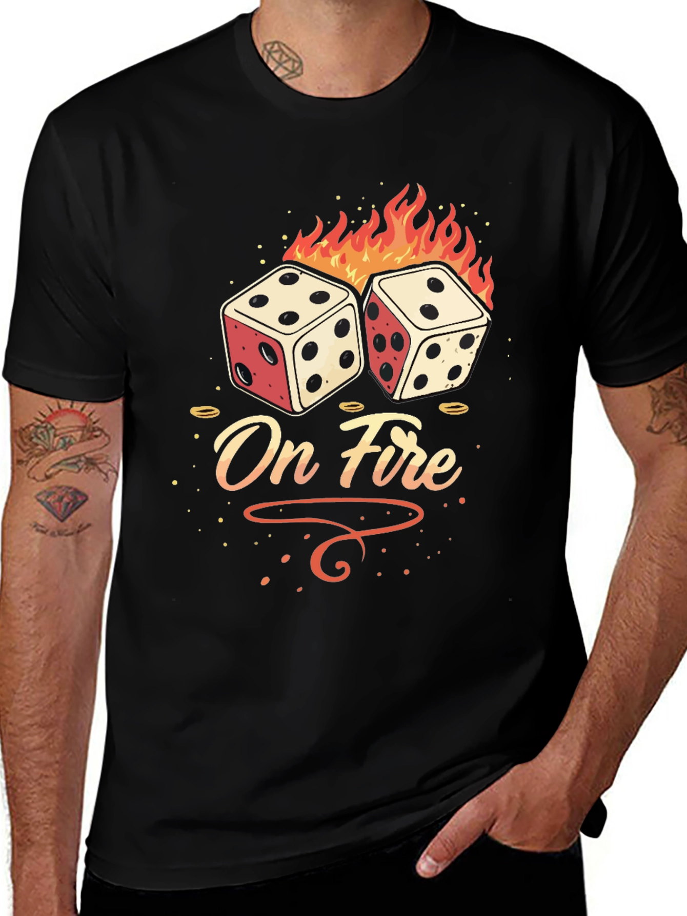 Variant 20 of On Fire Dice Graphic Tee