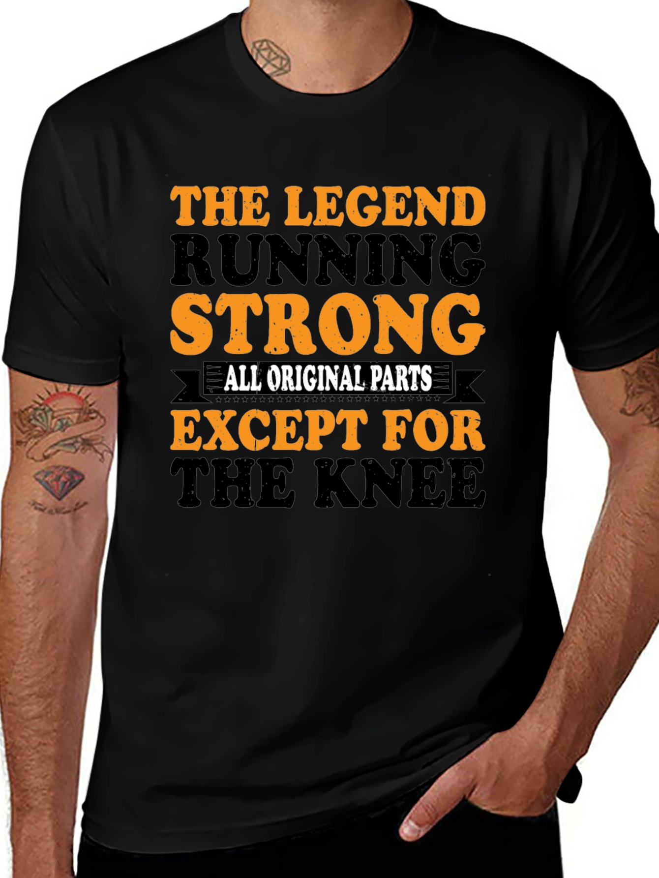 The Legend Running Strong T-Shirt - All Original Parts, Except The Knee
